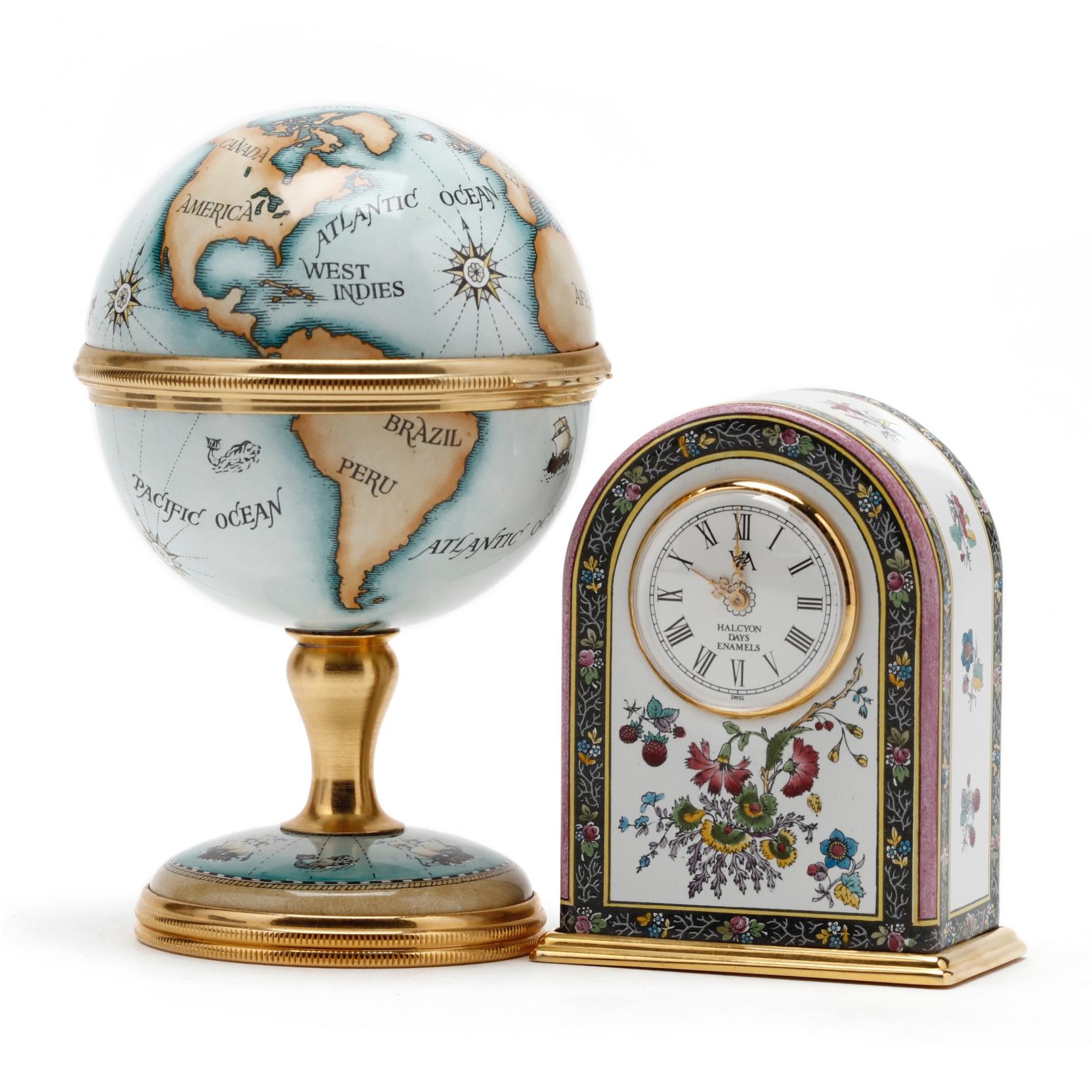 HALCYON DAYS ENAMELS 置時計 Halcyon Days Enamel Desk Clock | Salt River Collectibles