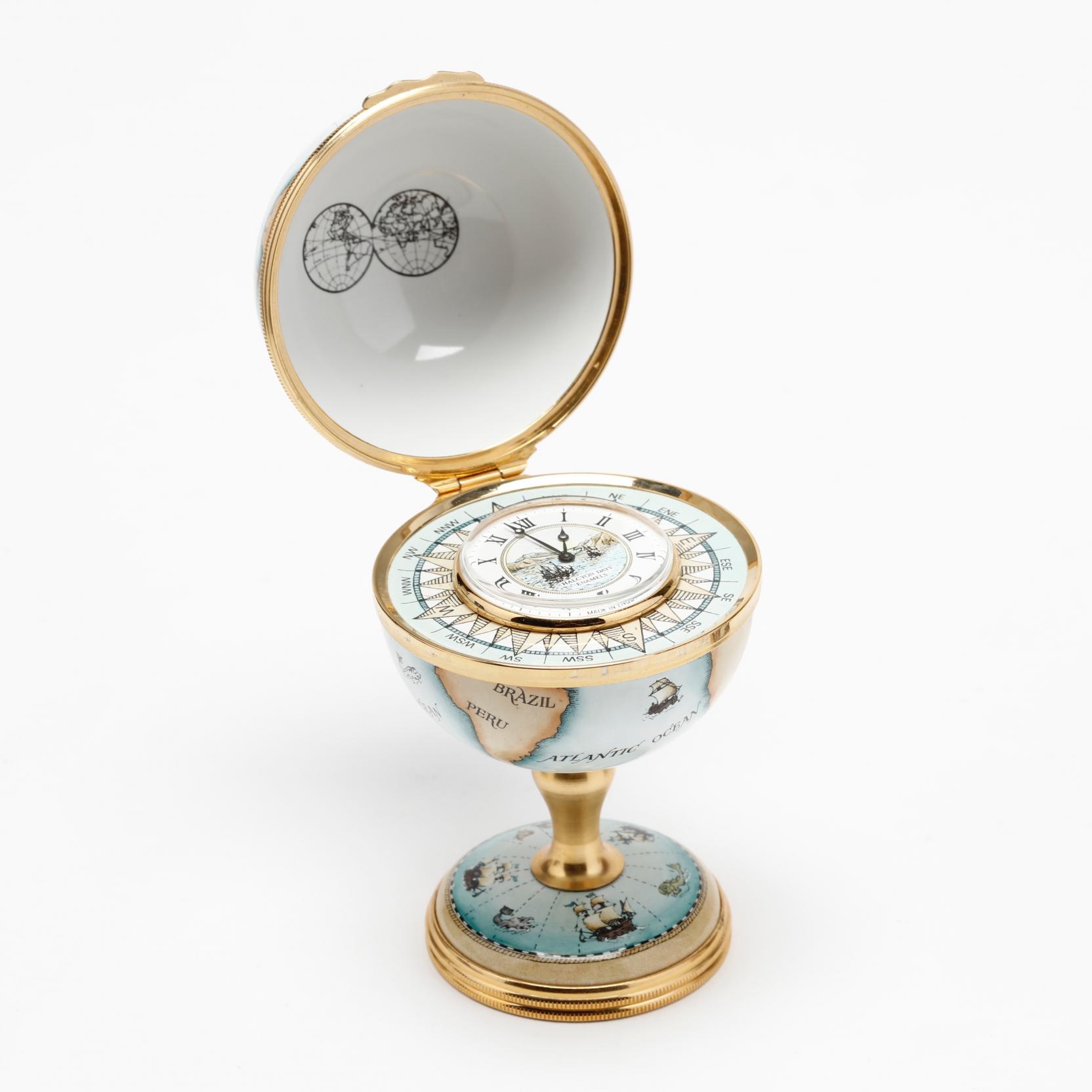 Two Halcyon Days Enamel Clocks (Lot 457 - End-of-Summer Gallery