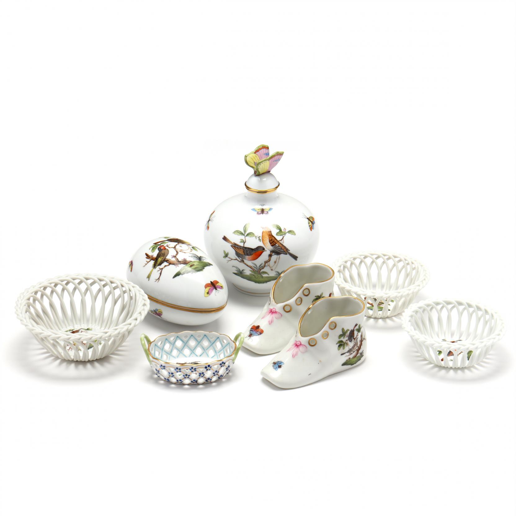 a-collection-of-herend-rothschild-bird-accessories