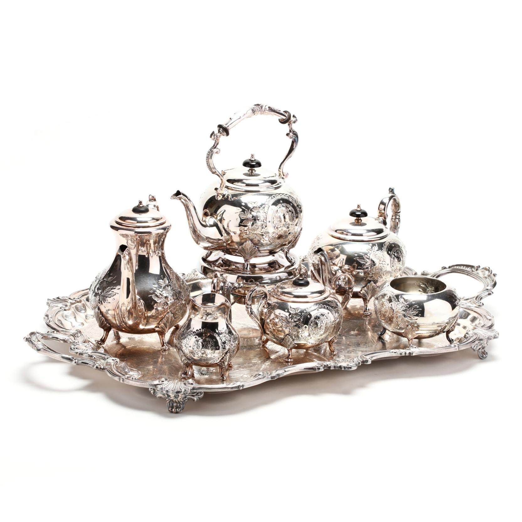 Hand Chased Sheffield Silverplate Tea and Coffee Service (Lot 4058