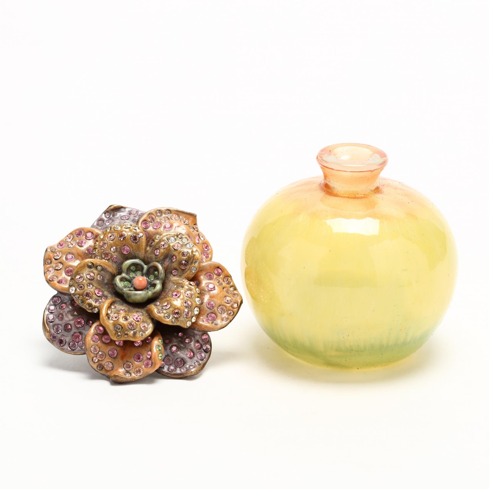 Jay Strongwater, Enameled and Bejeweled Perfume Bottle (Lot 186