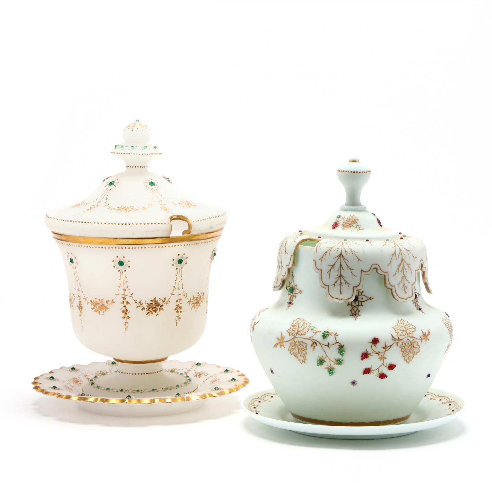 two-antique-bristol-glass-punch-bowls-with-underplates