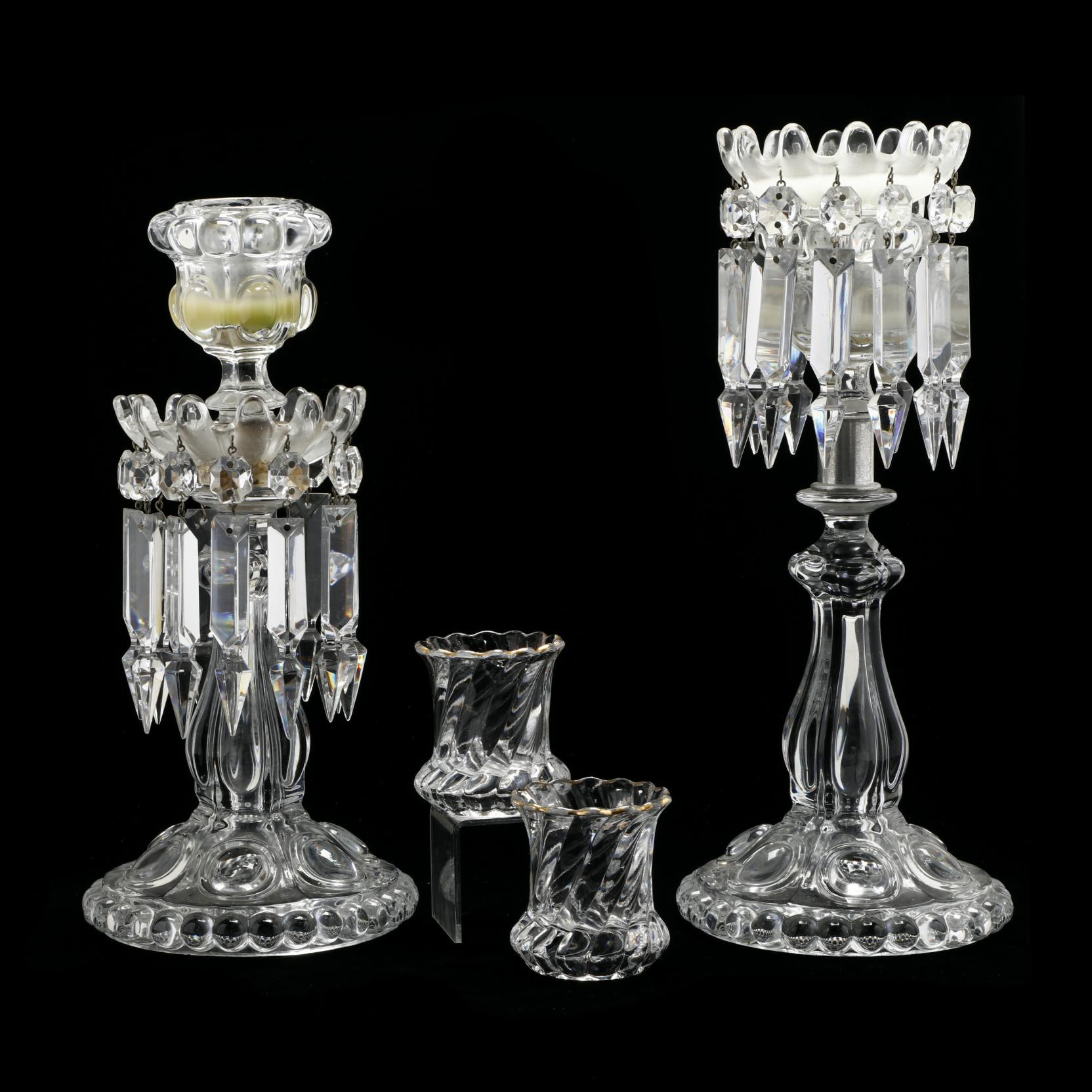 Pair of Baccarat Crystal Drop Prism Candlesticks (Lot 159