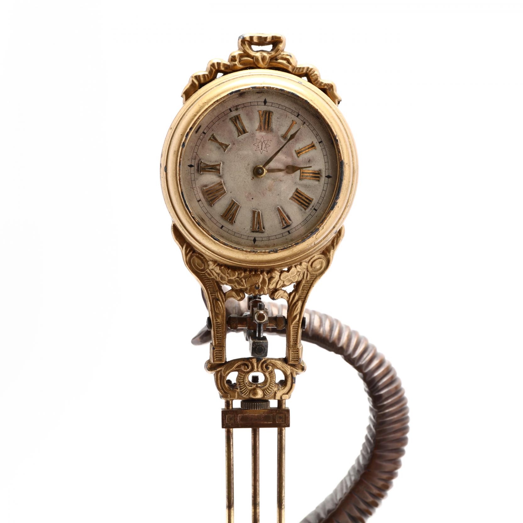 Japanese Meiko Patinated Bronze Elephant Swinging Clock (Lot 1102