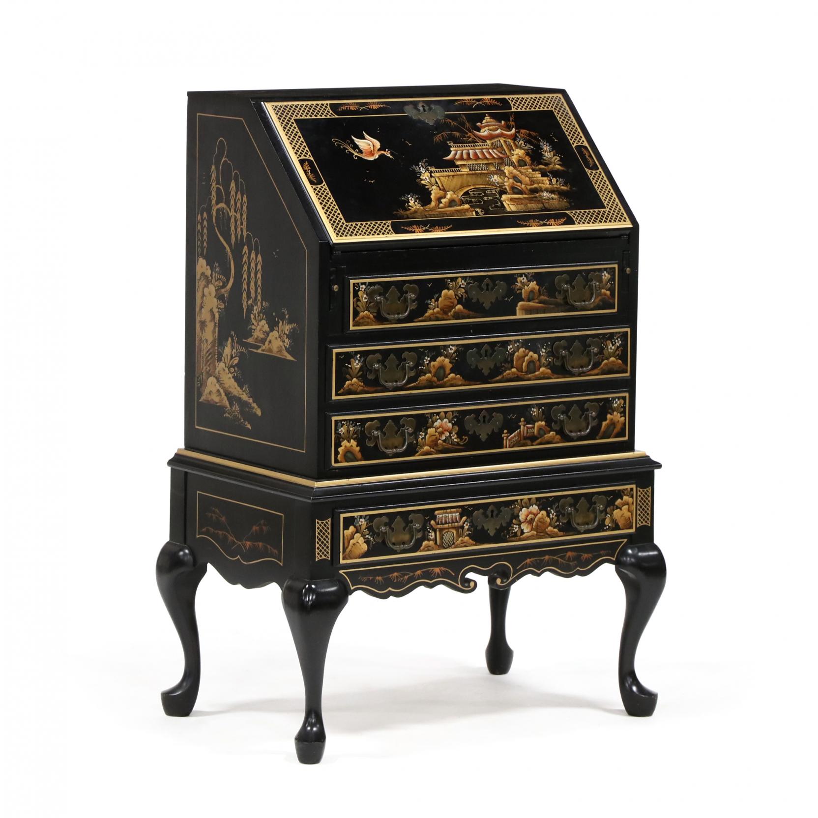 Maddox, Chinoiserie Decorated Queen Anne Style Writing Desk (Lot
