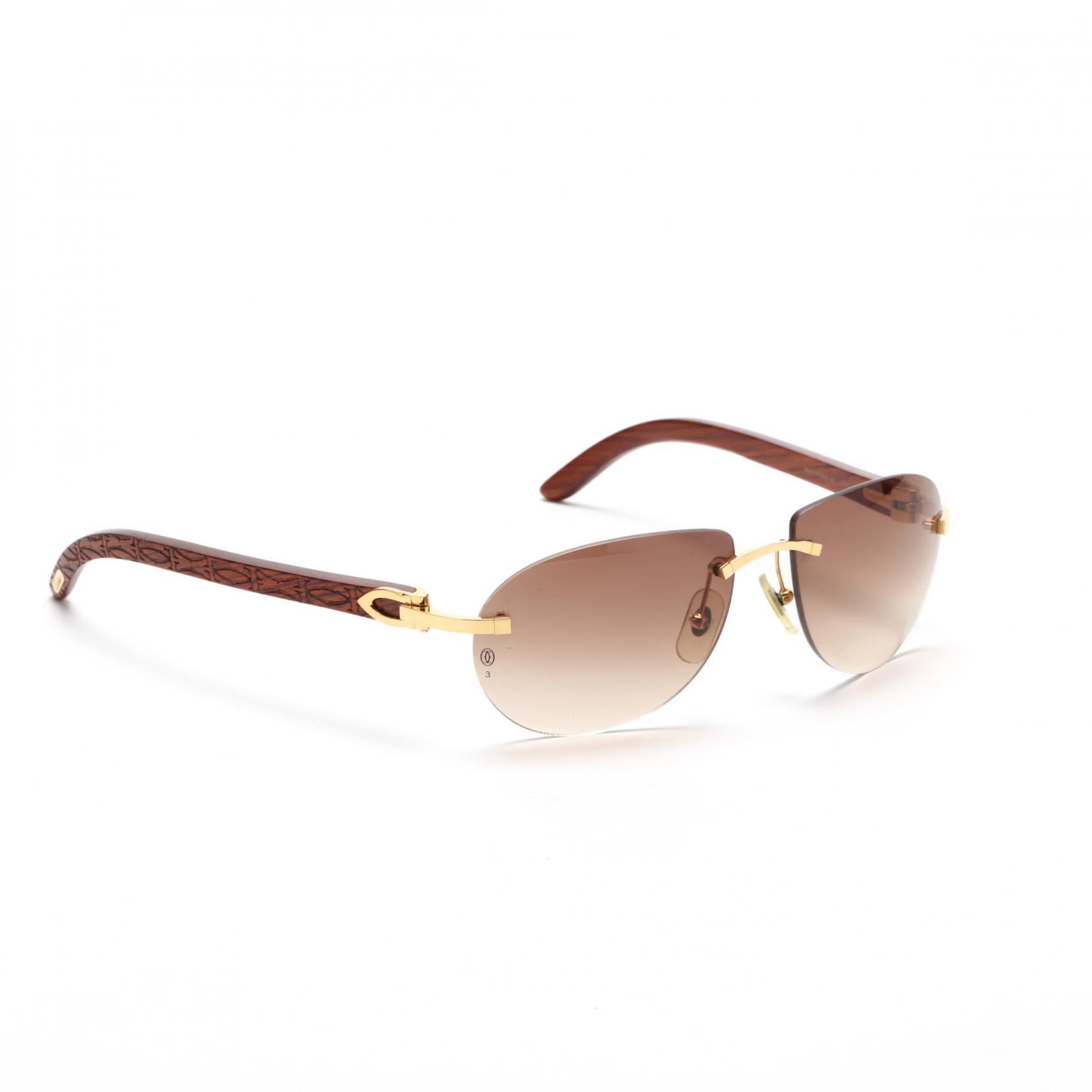 Cartier sunglasses wood frame hotsell
