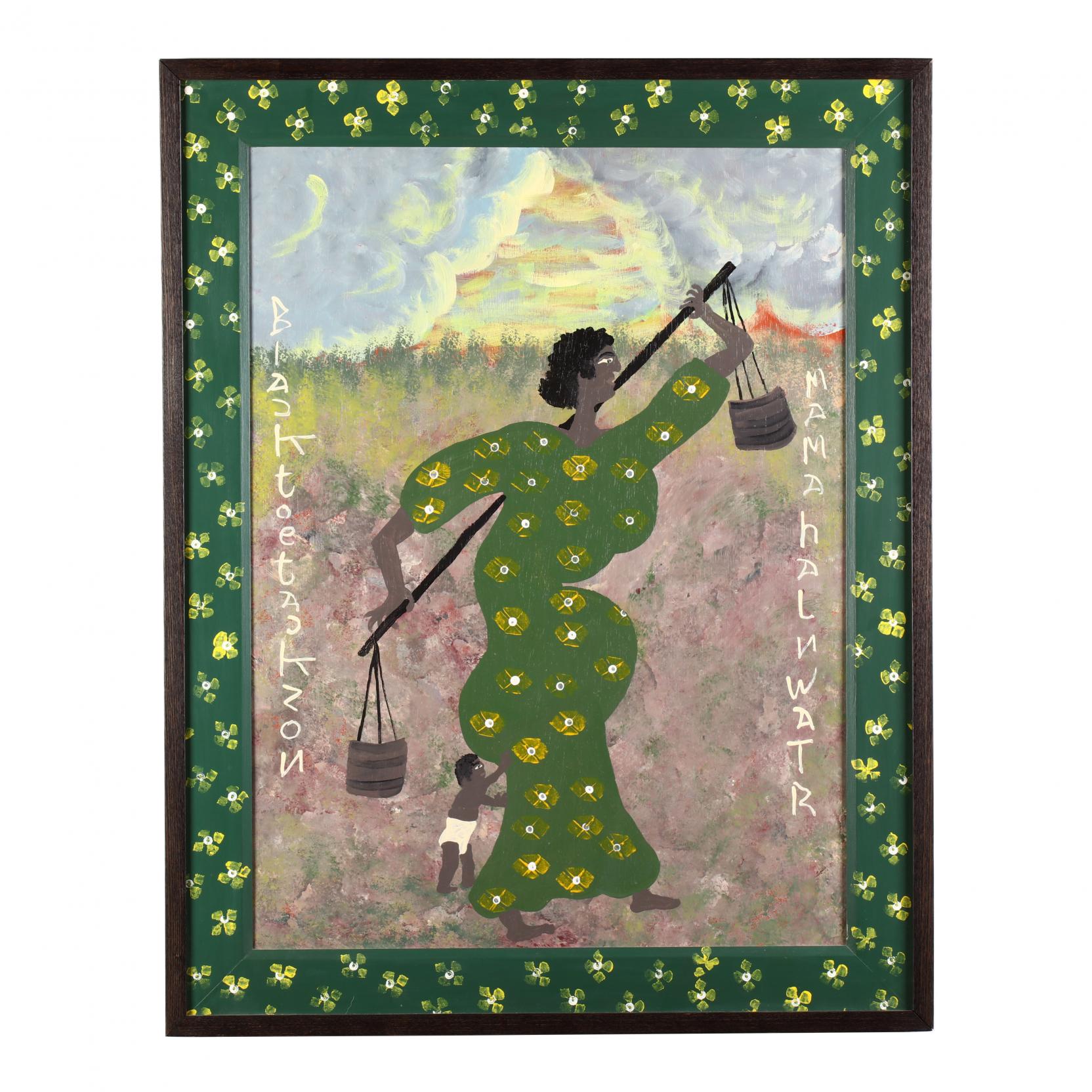 Folk Art Painting, Black Joe Jackson, (GA, 1920-1997) Mama Haulin