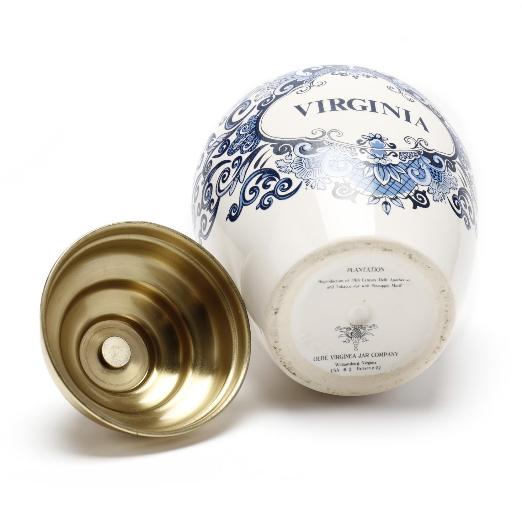 Williamsburg Reproduction Delft Tobacco Jar (Lot 743