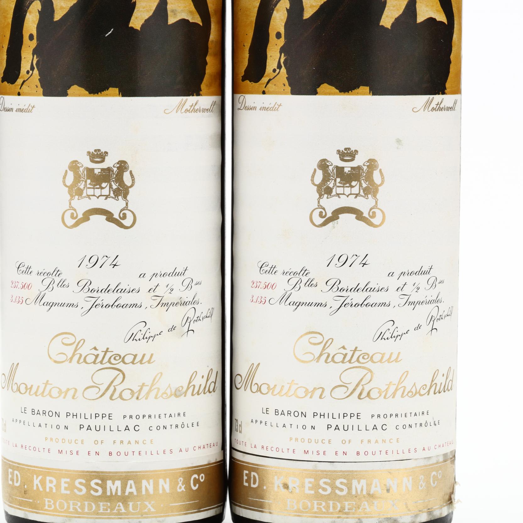 Chateau Mouton-Rothschild - Vintage 1974 (Lot 2128 - Rare