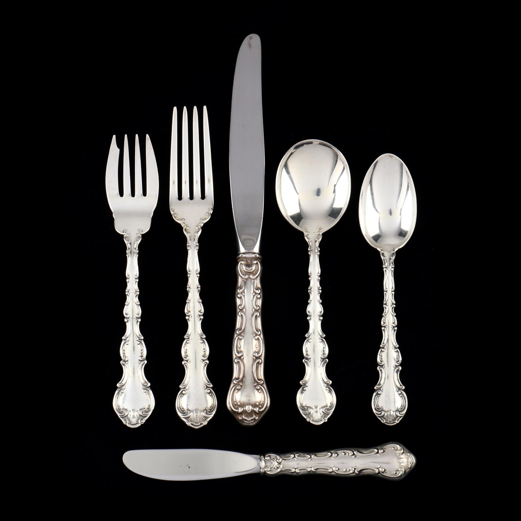 gorham-strasbourg-sterling-silver-flatware-service