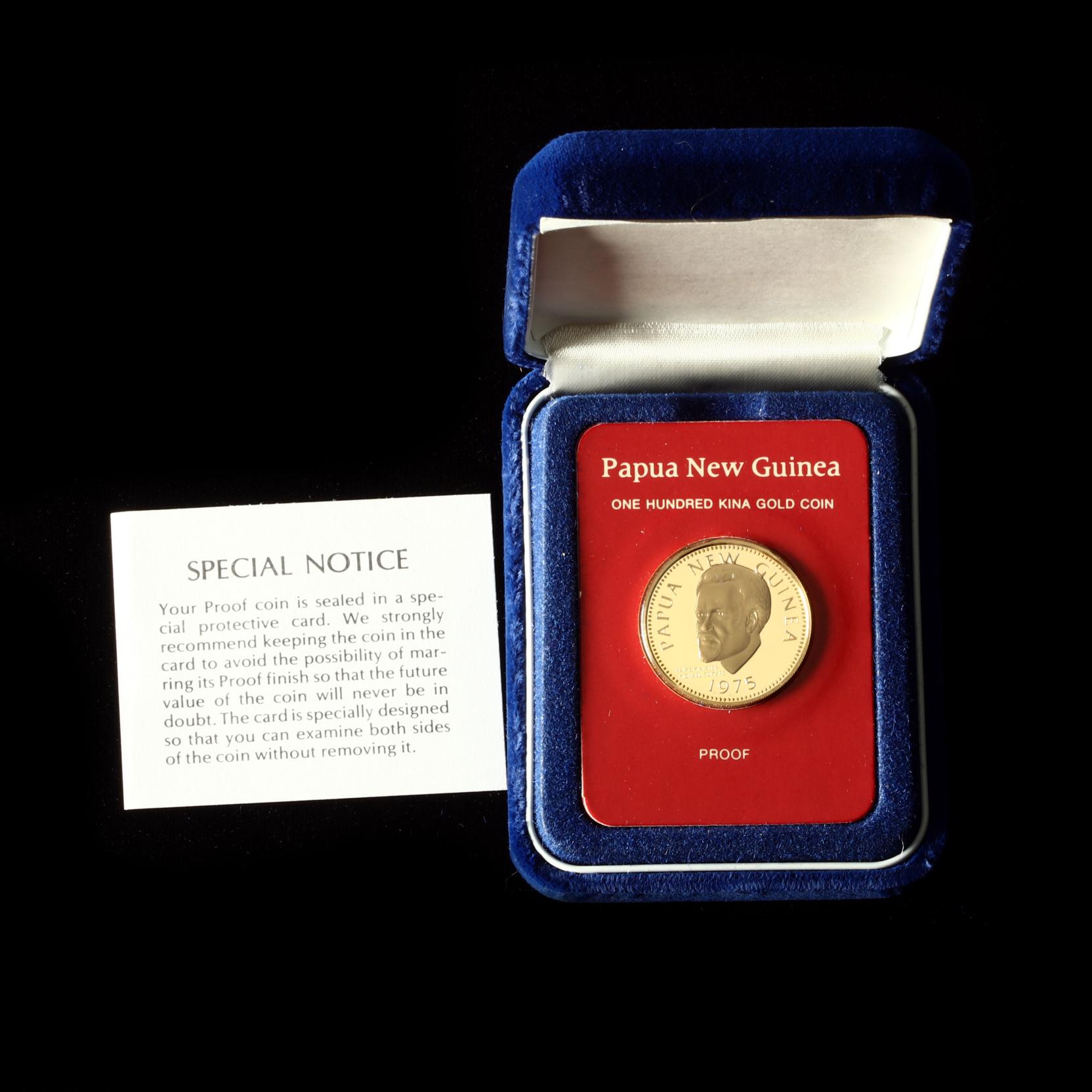 Papua New Guinea, 1975FM 100 Kina Gold Coin (Lot 2096