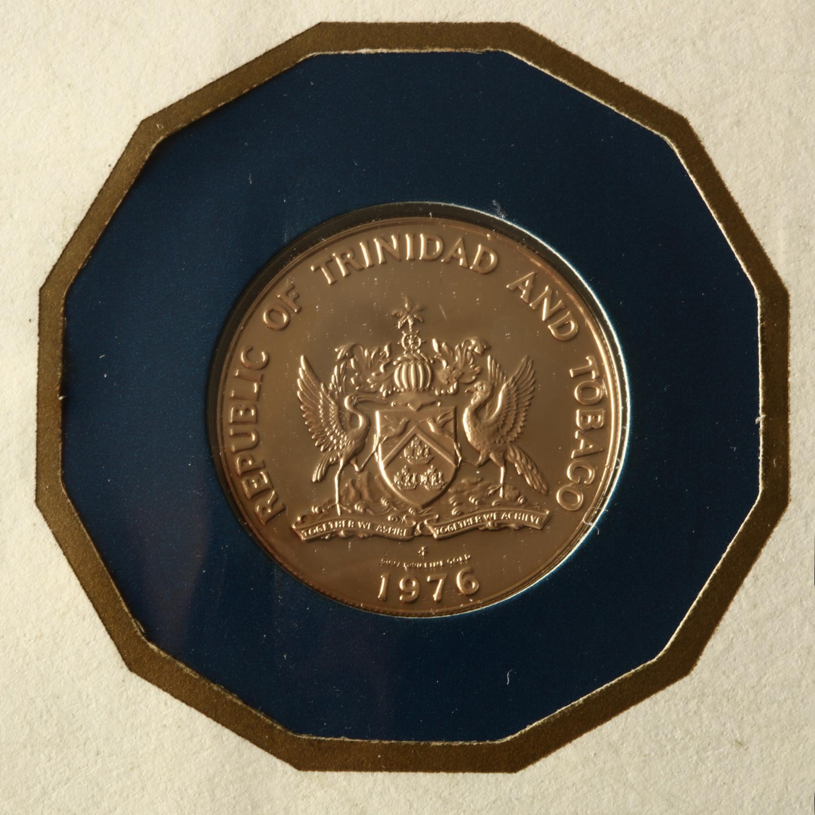 Trinidad and Tobago, 1976FM Proof 100 Dollar Gold Coin (Lot 2106