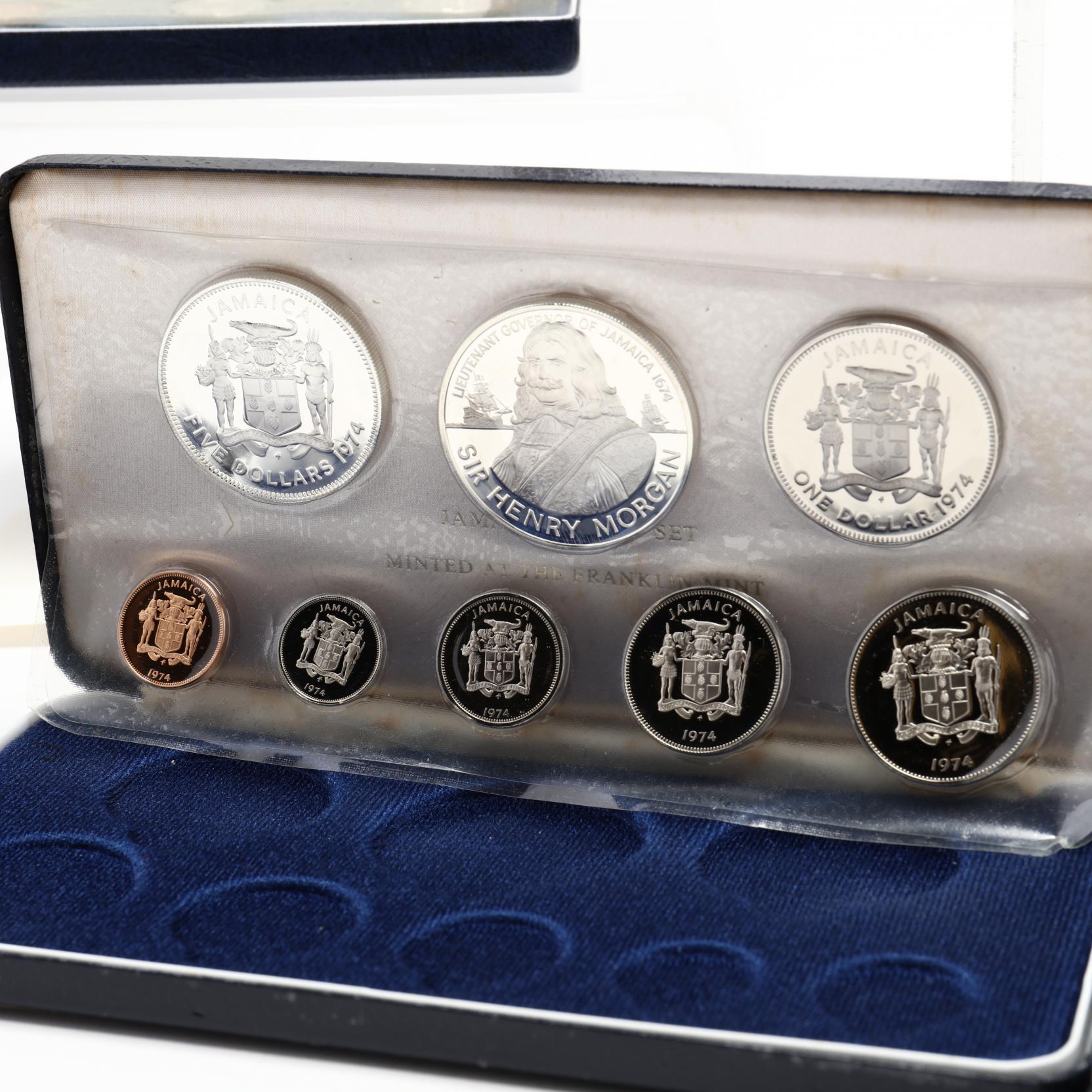 Jamaica Proof Set 銀貨 1973 Jamaica Franklin Mint Silver Proof Set 7-Coins w