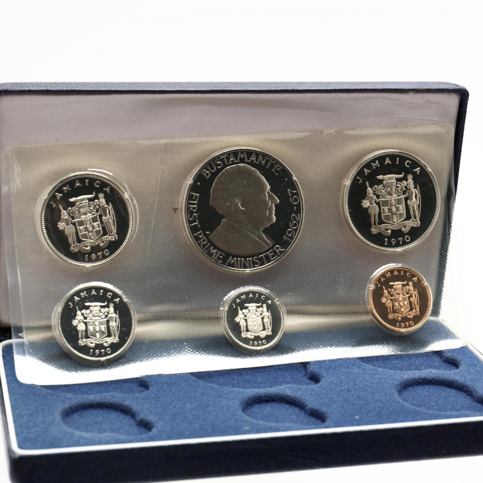 Jamaica Proof Set 銀貨 1973 Jamaica Franklin Mint Silver Proof Set 7-Coins w