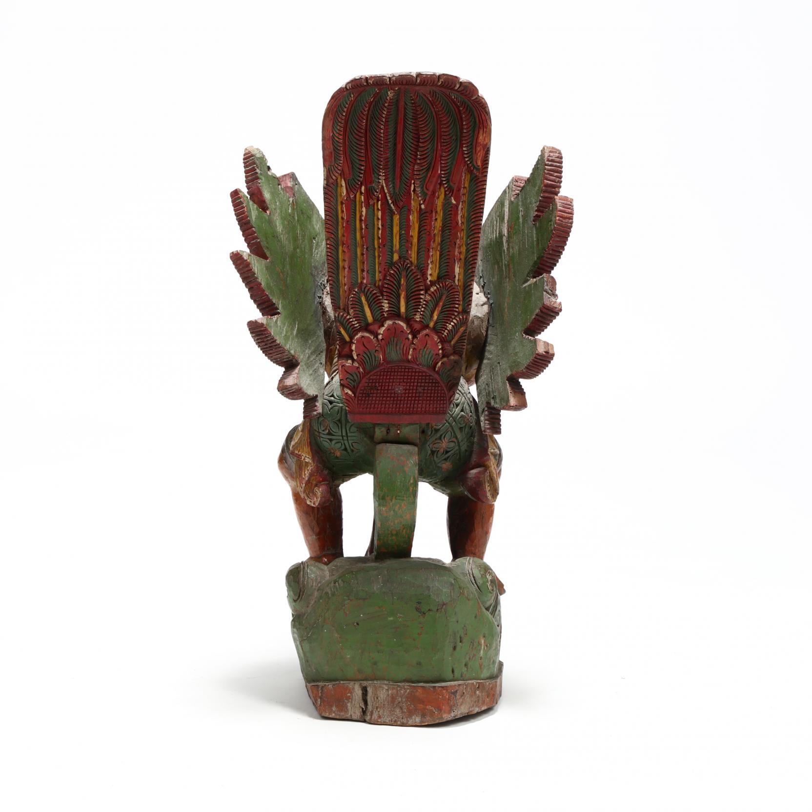 Indonesian Carved and Painted Wood Statue of Garuda (Lot 131 Indonesian Carved and Painted Wood Statue of Garuda (Lot 131