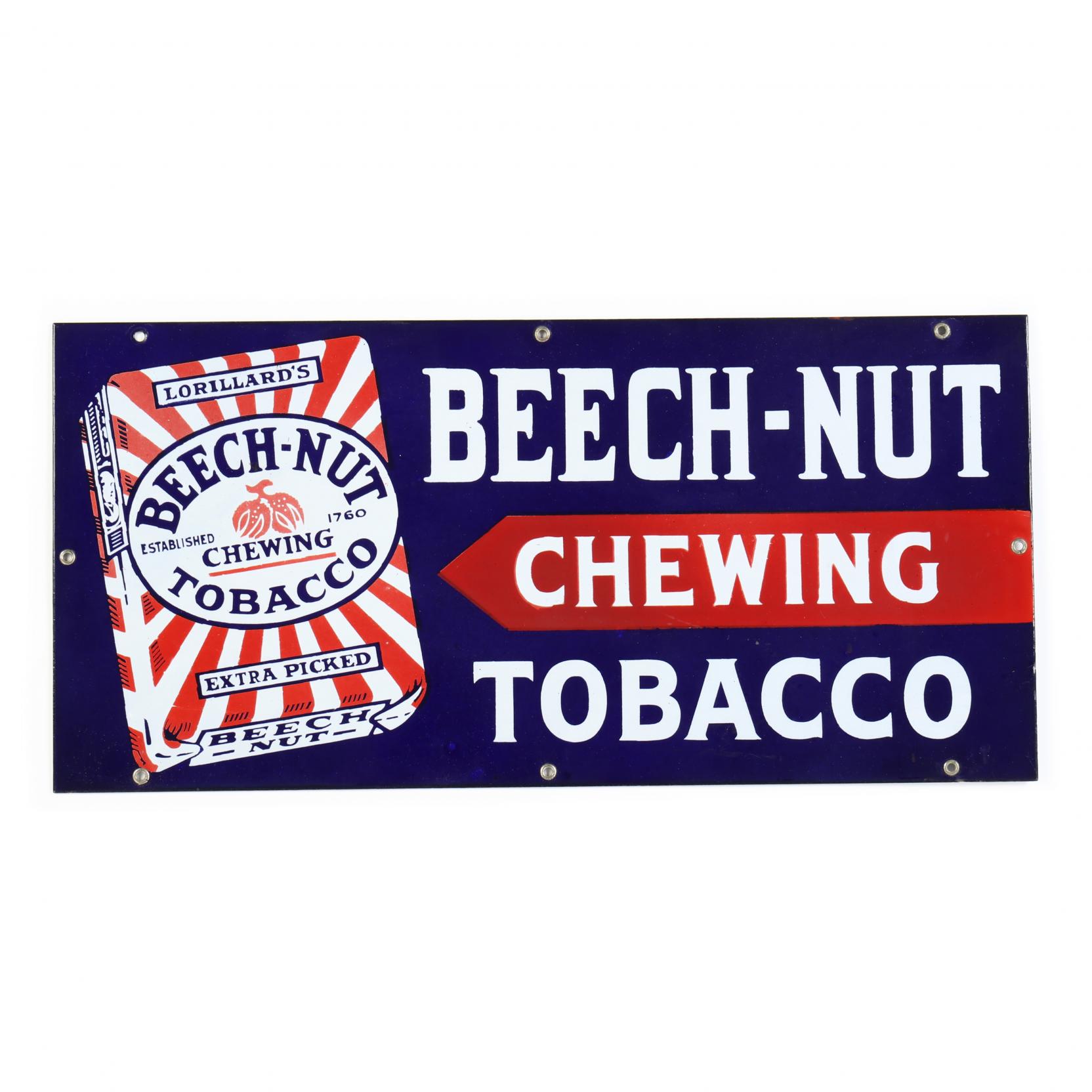 Beech-Nut Chewing Tobacco Enameled Sign (Lot 1010