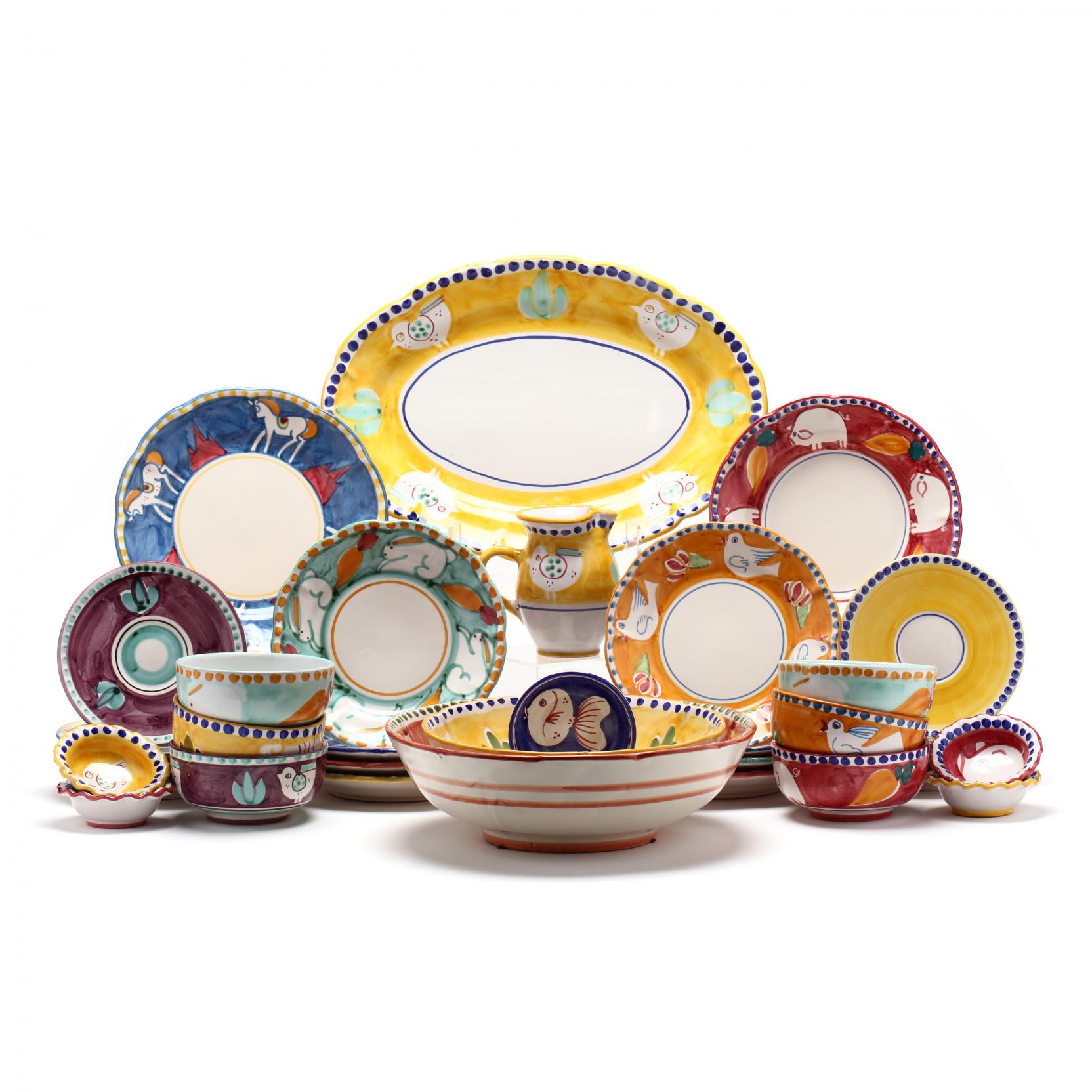 A Set of Vietri Pottery Tableware 