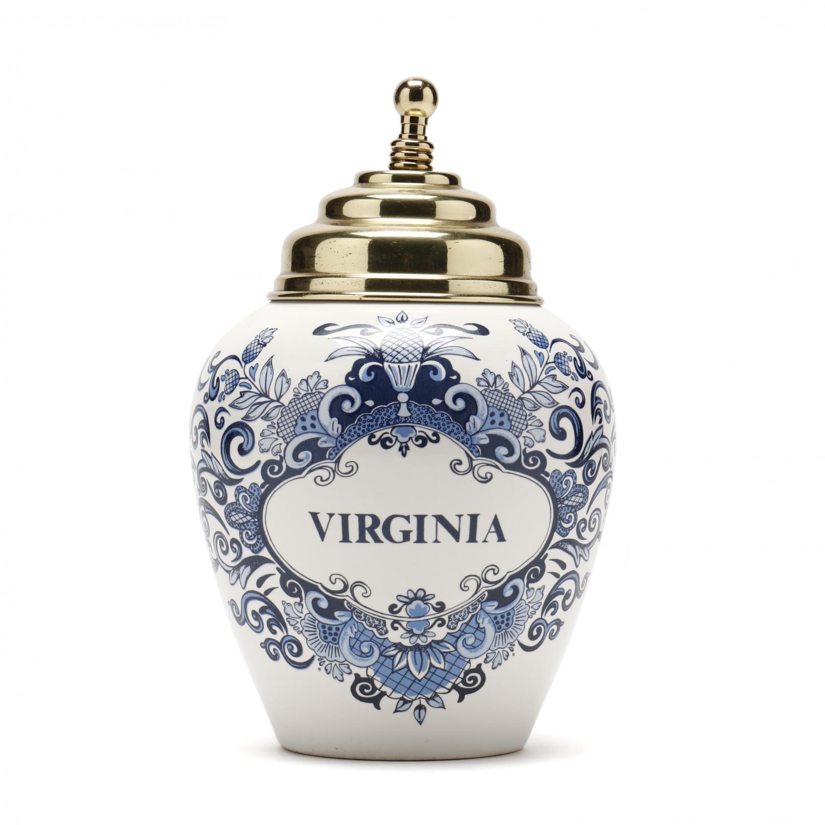 Williamsburg Reproduction Delft Tobacco Jar (Lot 713 - August