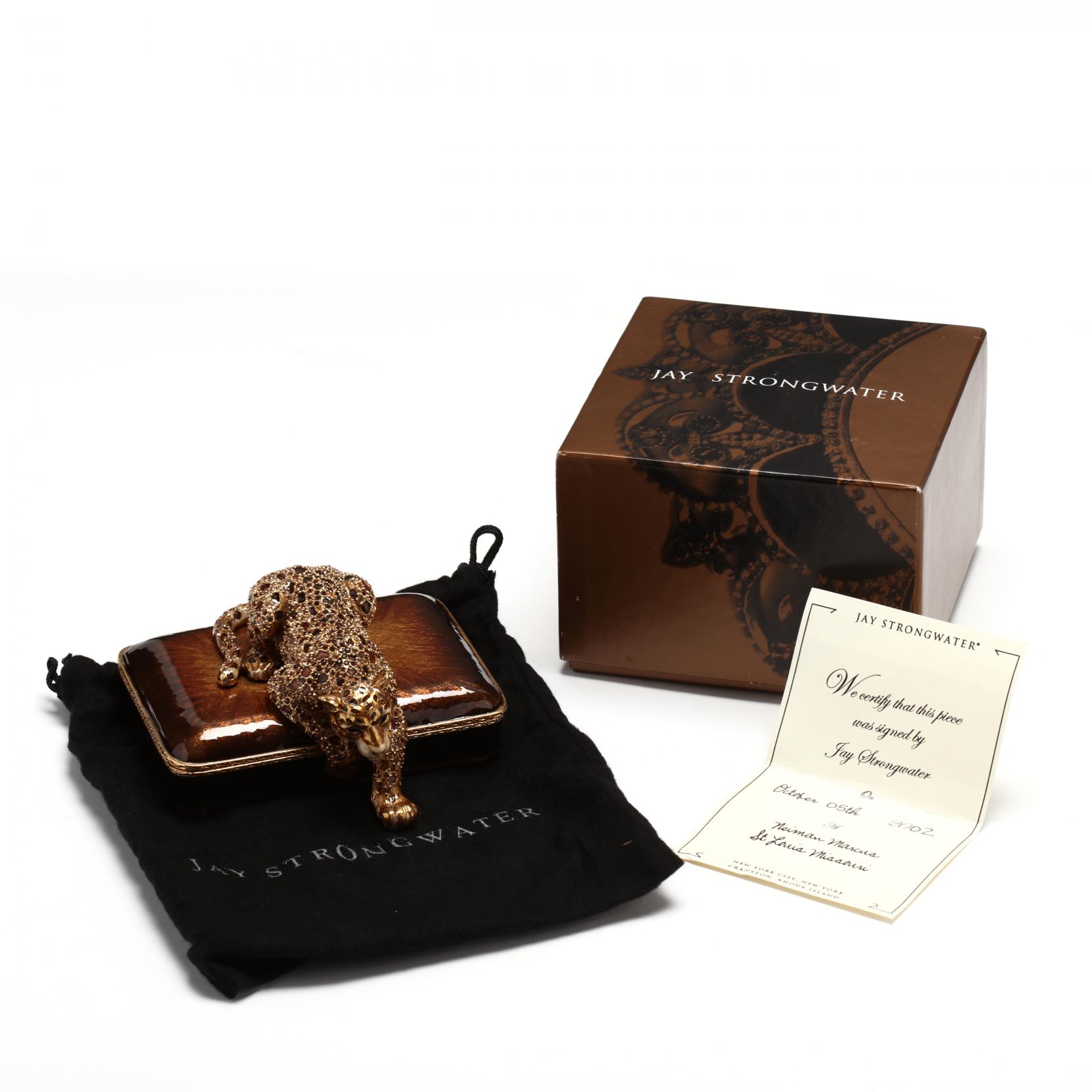 A Leopard Decorated Trinket Box, Jay Strongwater (Lot 452 - Labor