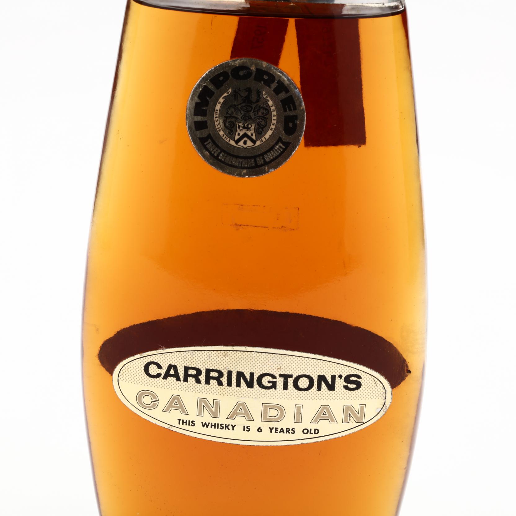Carrington's Canadian Whisky (Lot 4381 - Fine Wine & Rare