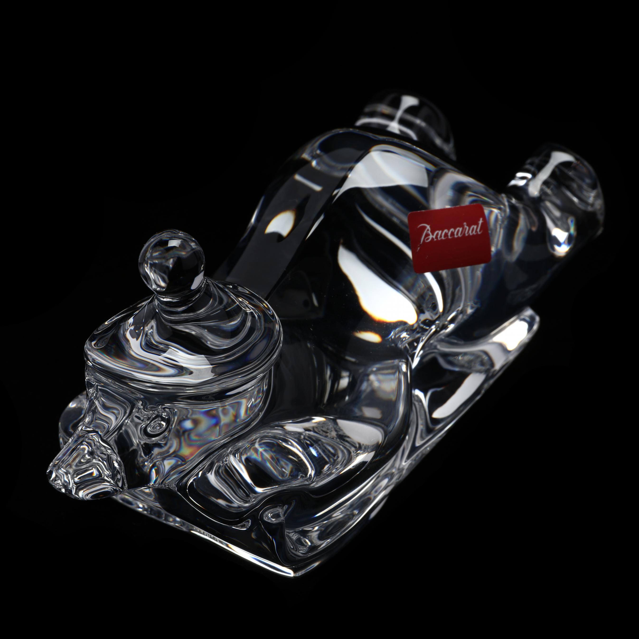Baccarat, Crystal Sledding Bear and Snowman (Lot 1100