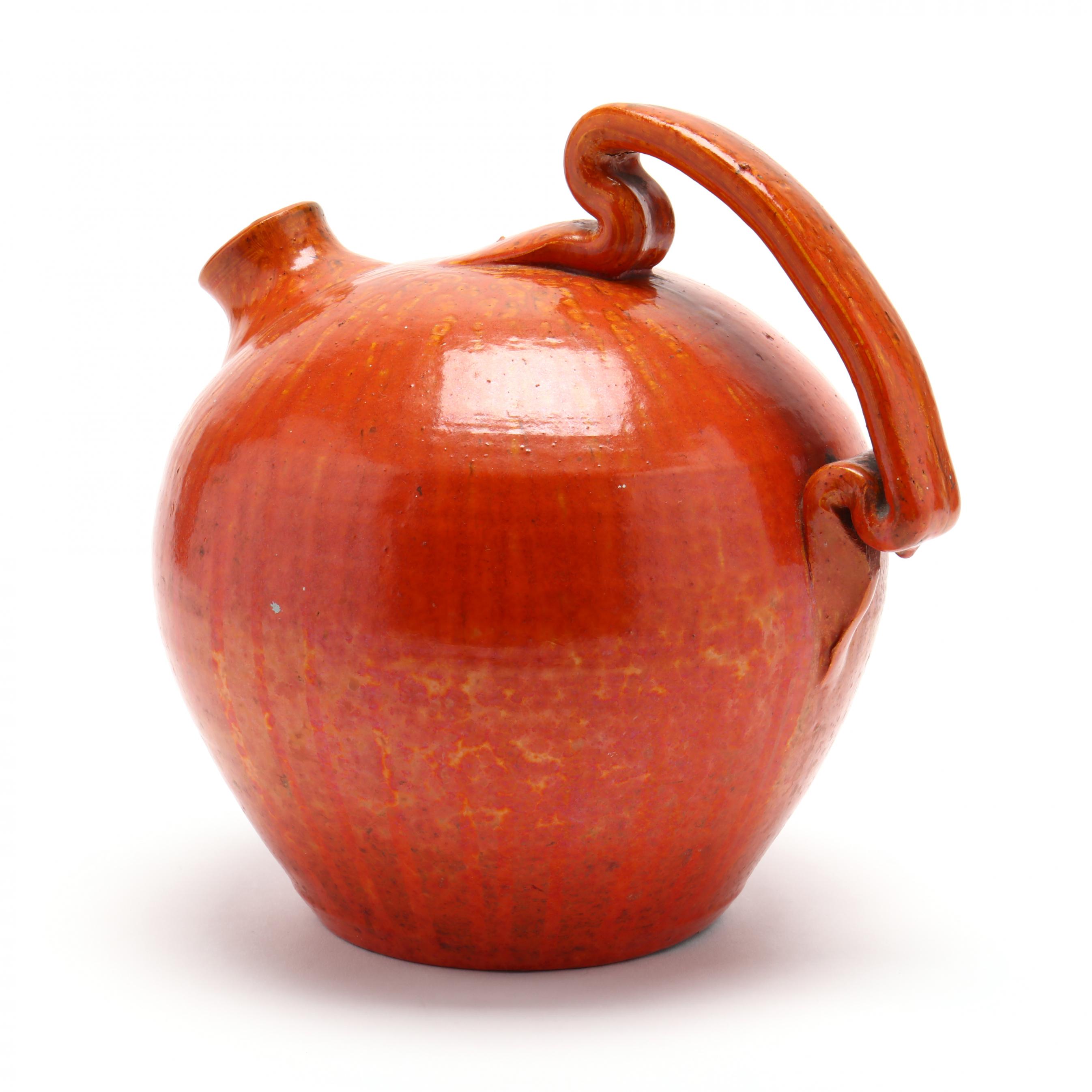 NC Art Pottery, Art Deco Style Chrome Red Elixir Jug (Lot 5035