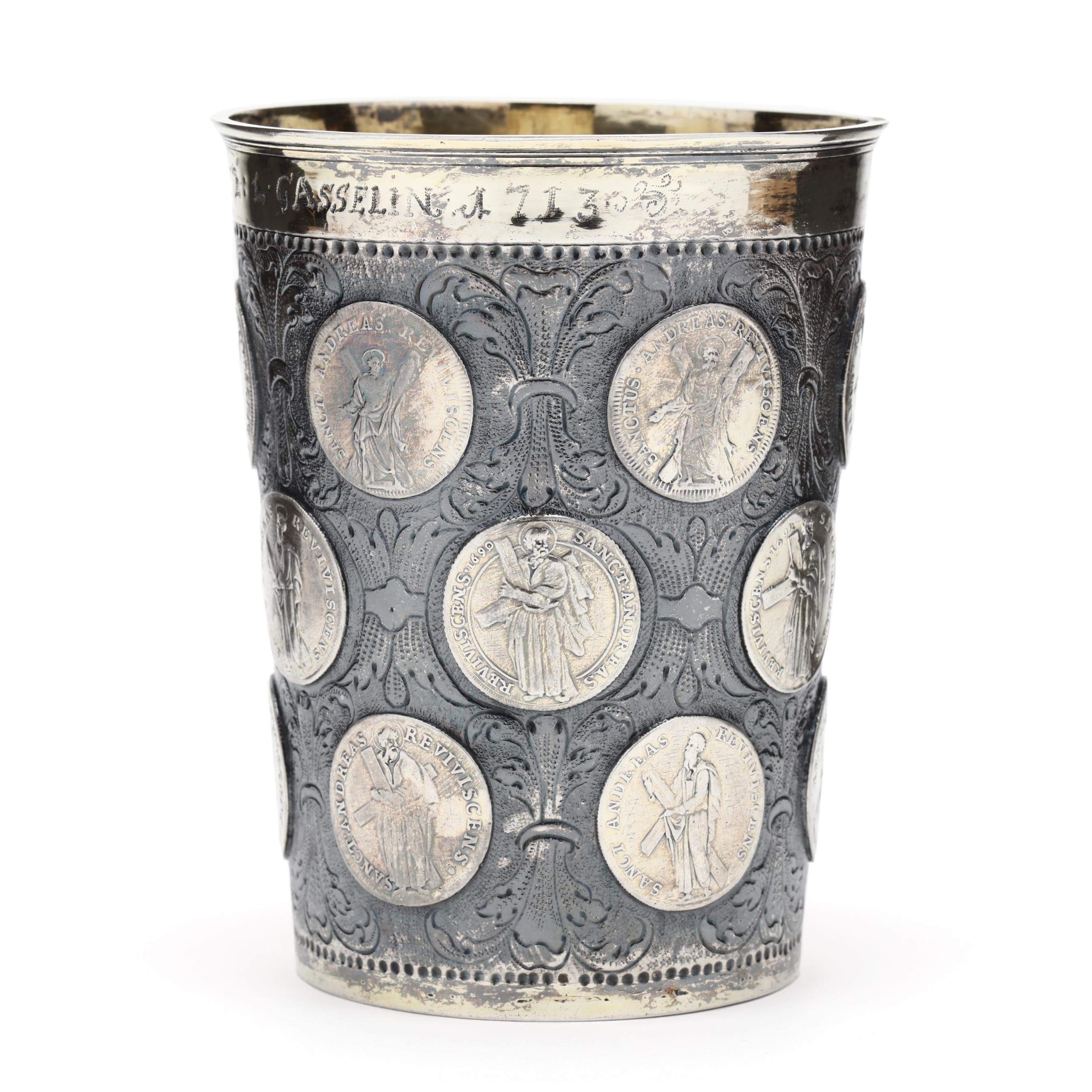 German Parcel Gilt Silver Coin-Set Beaker (Munzbecher) (Lot 1451