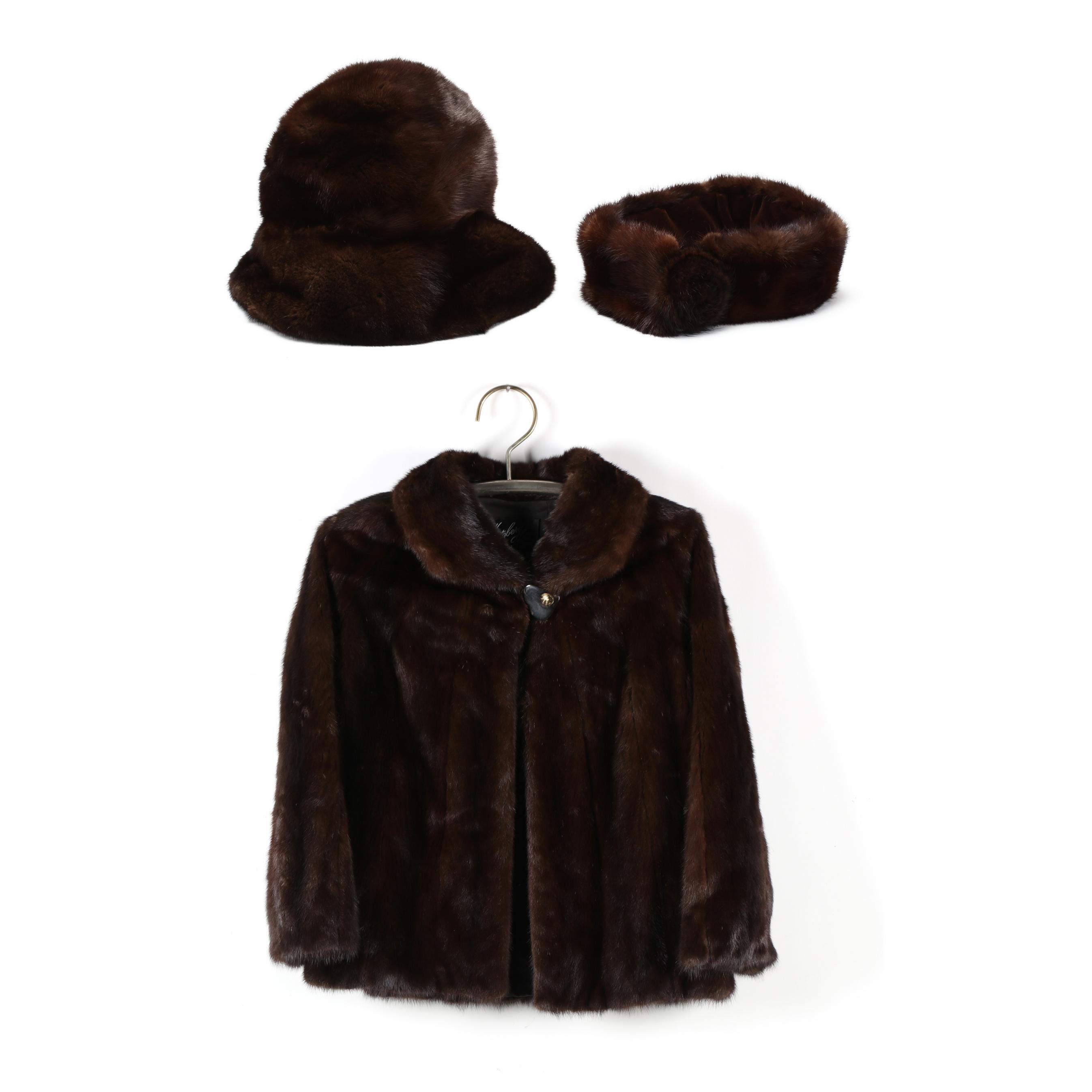 Vintage Hertzberg Fur Hat Vintage Hertzberg Furs NC Fur Coat Fully Lined Brown  main image 4