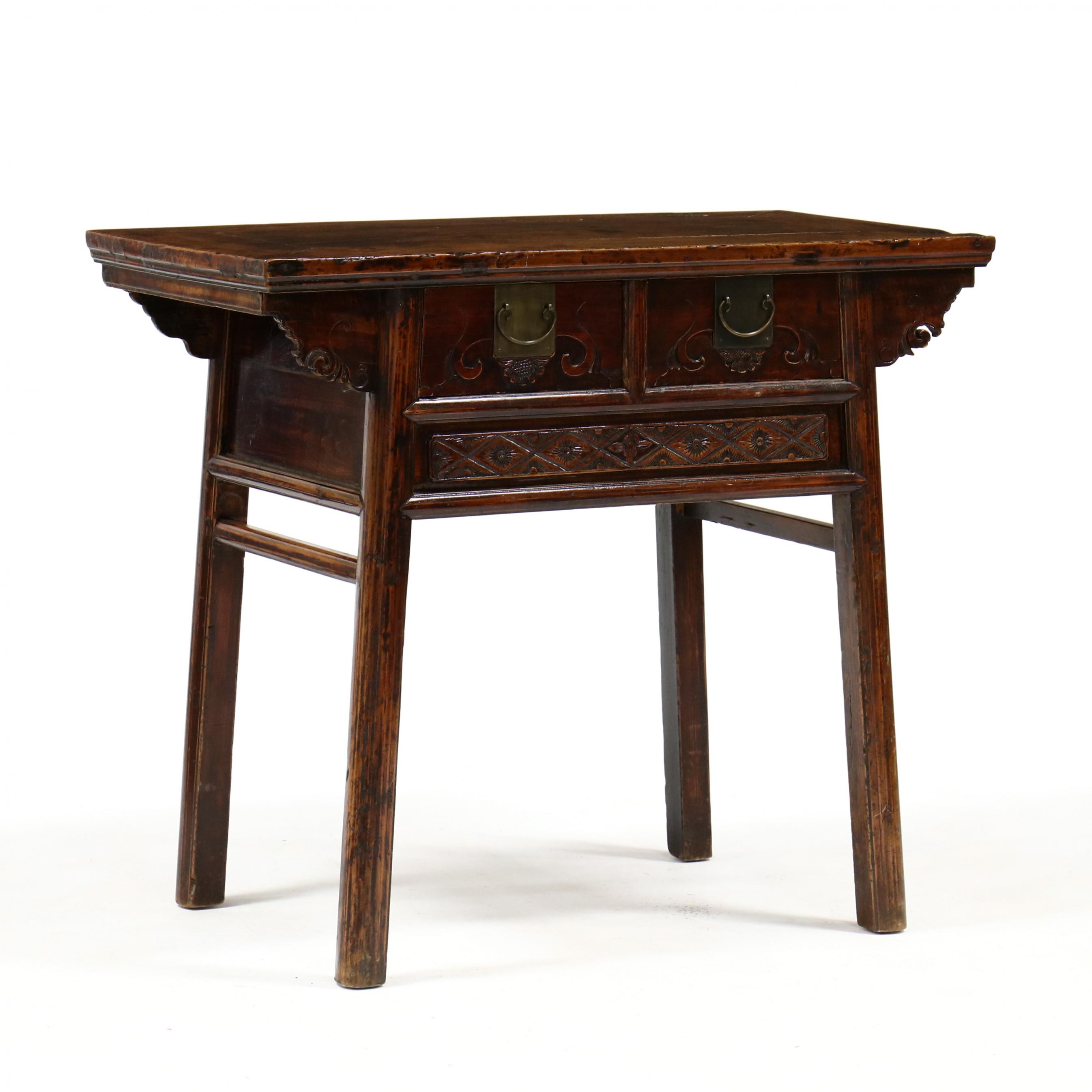 antique-chinese-two-drawer-console-table