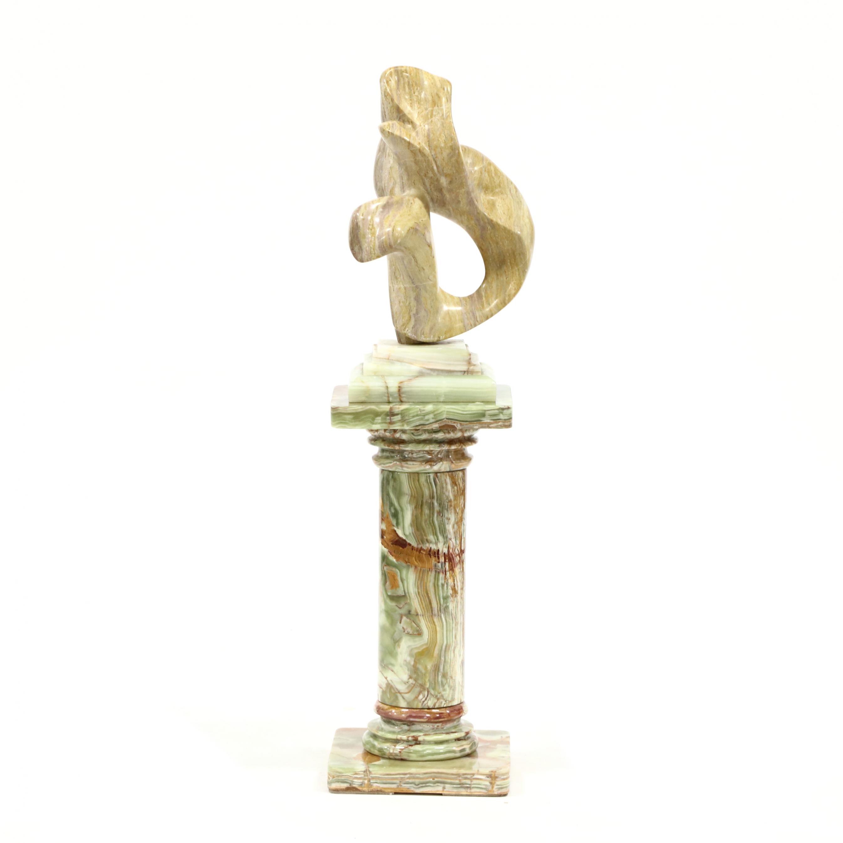 sharon-gainsburg-nv-20th-century-carved-stone-sculpture-on-pedestal
