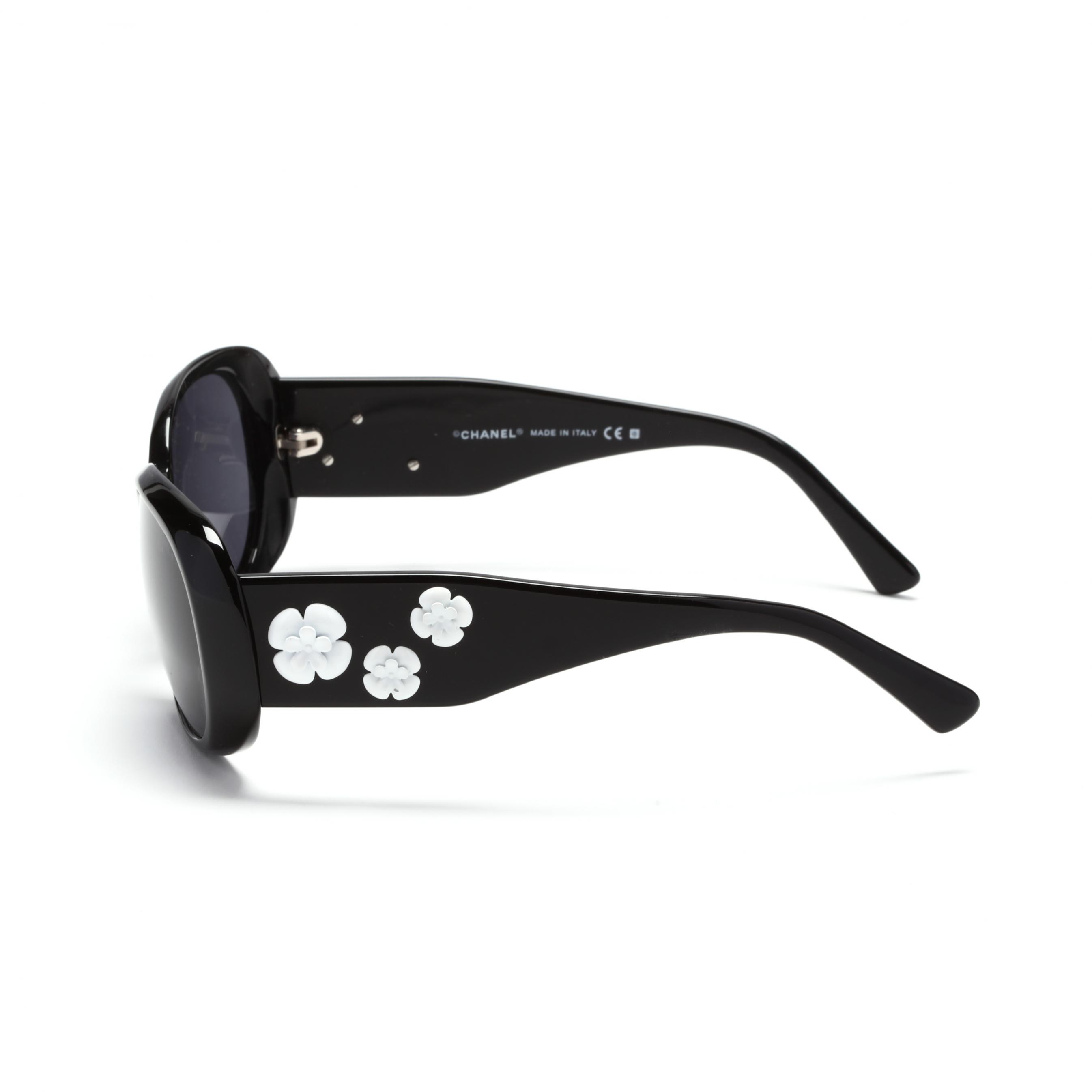 A Pair of Camellia Decorated Sunglasses 5113, Chanel (Lot 1020