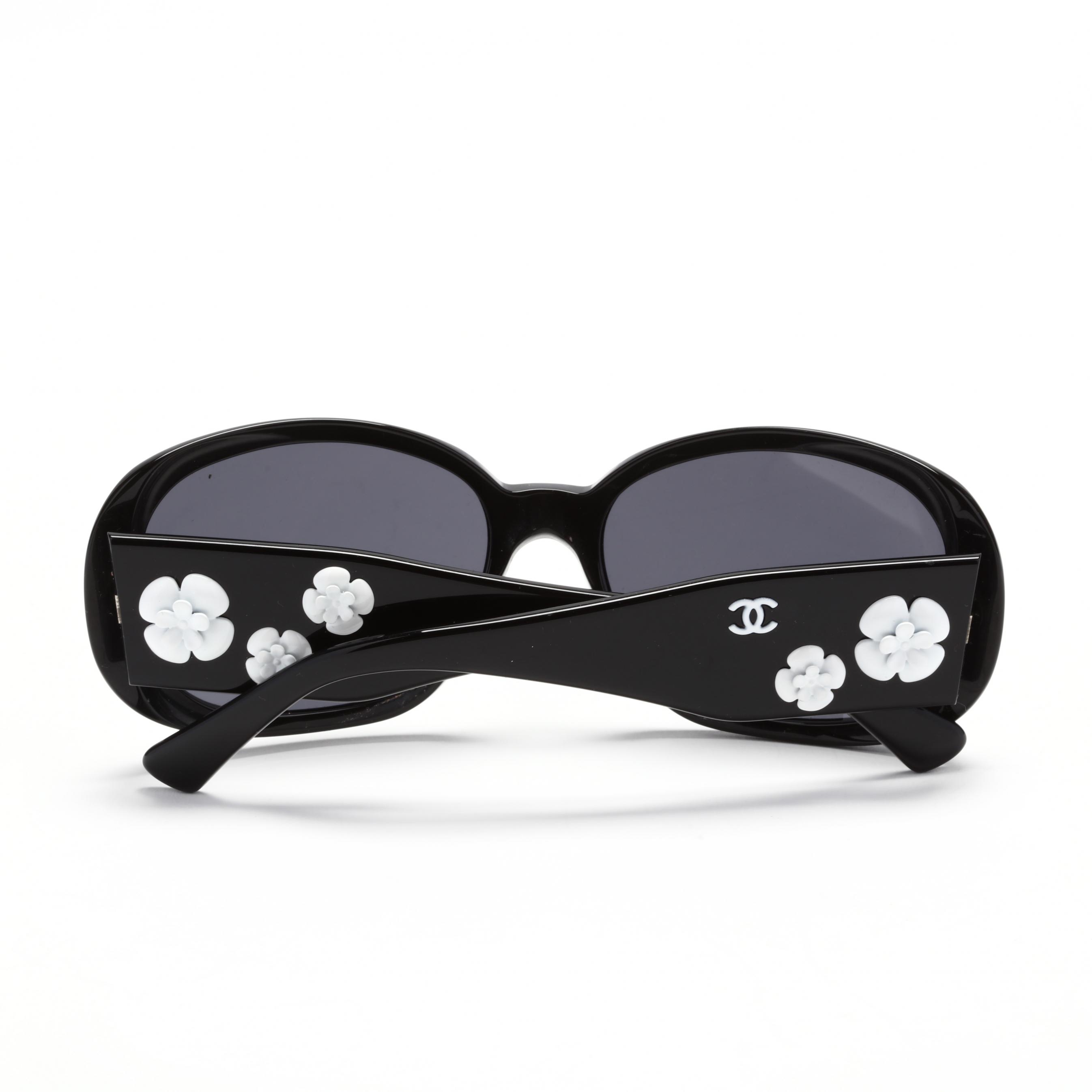 A Pair of Camellia Decorated Sunglasses 5113, Chanel (Lot 1020