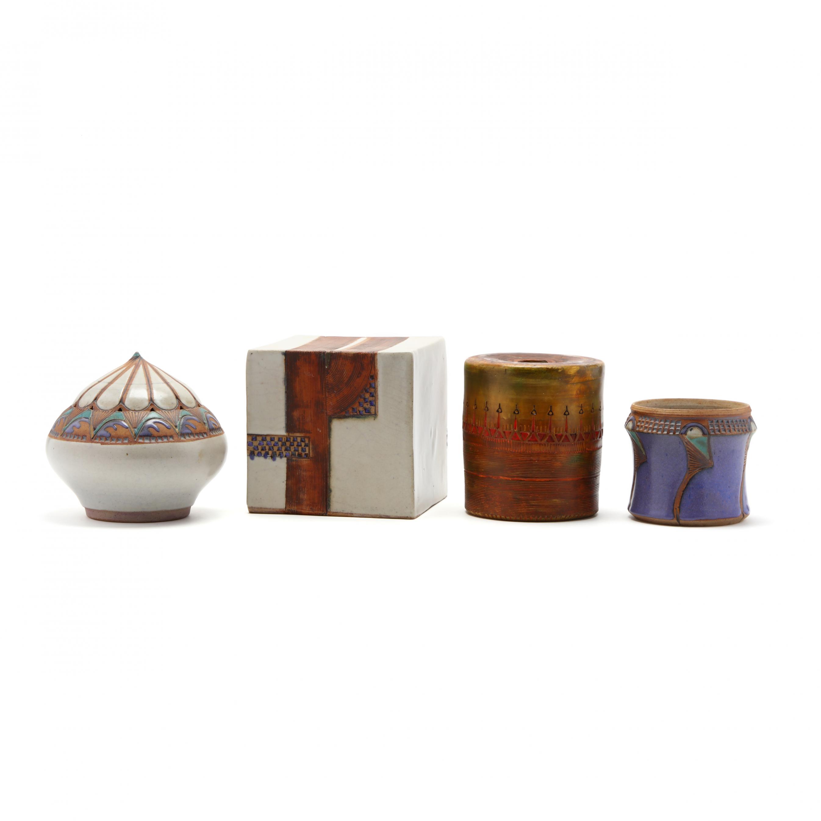 elaine-reed-nc-a-group-of-four-porcelain-art-pottery