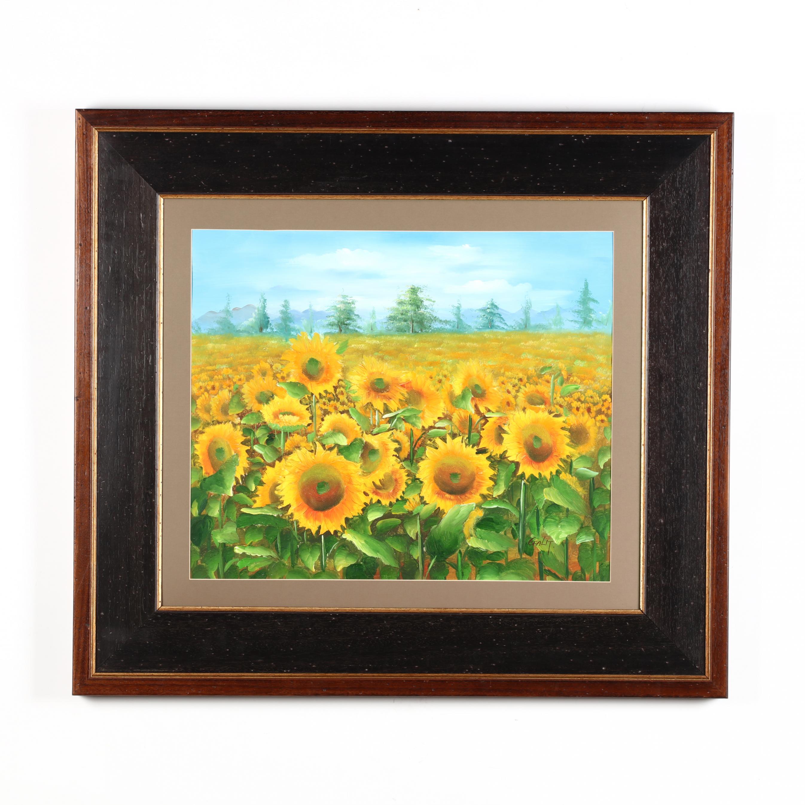 framed-landscape-with-sunflowers