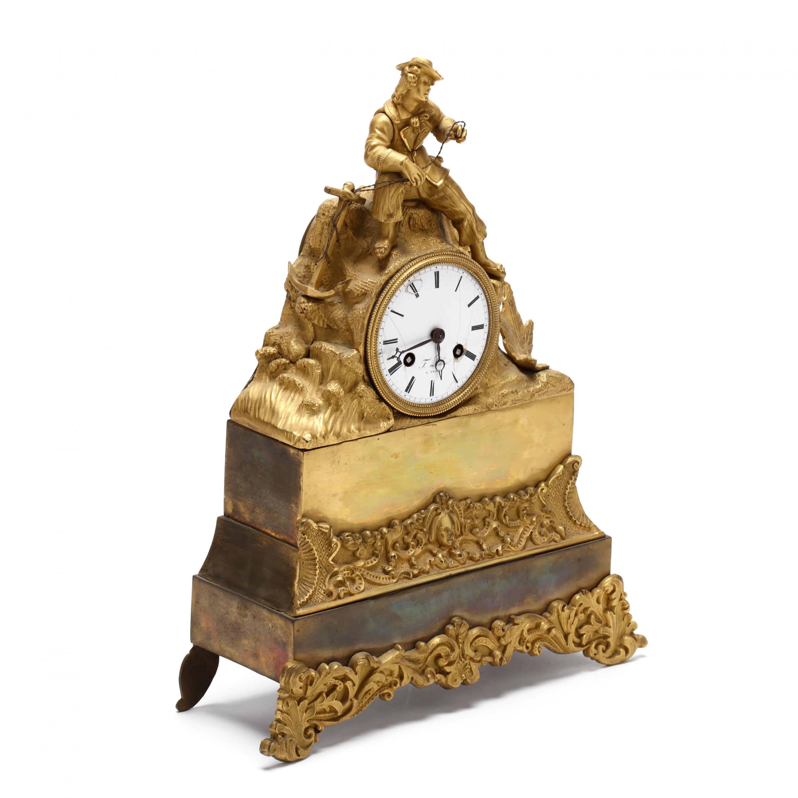 Honoré Pons, French Empire Doré Bronze Mantel Clock (Lot 144 - The