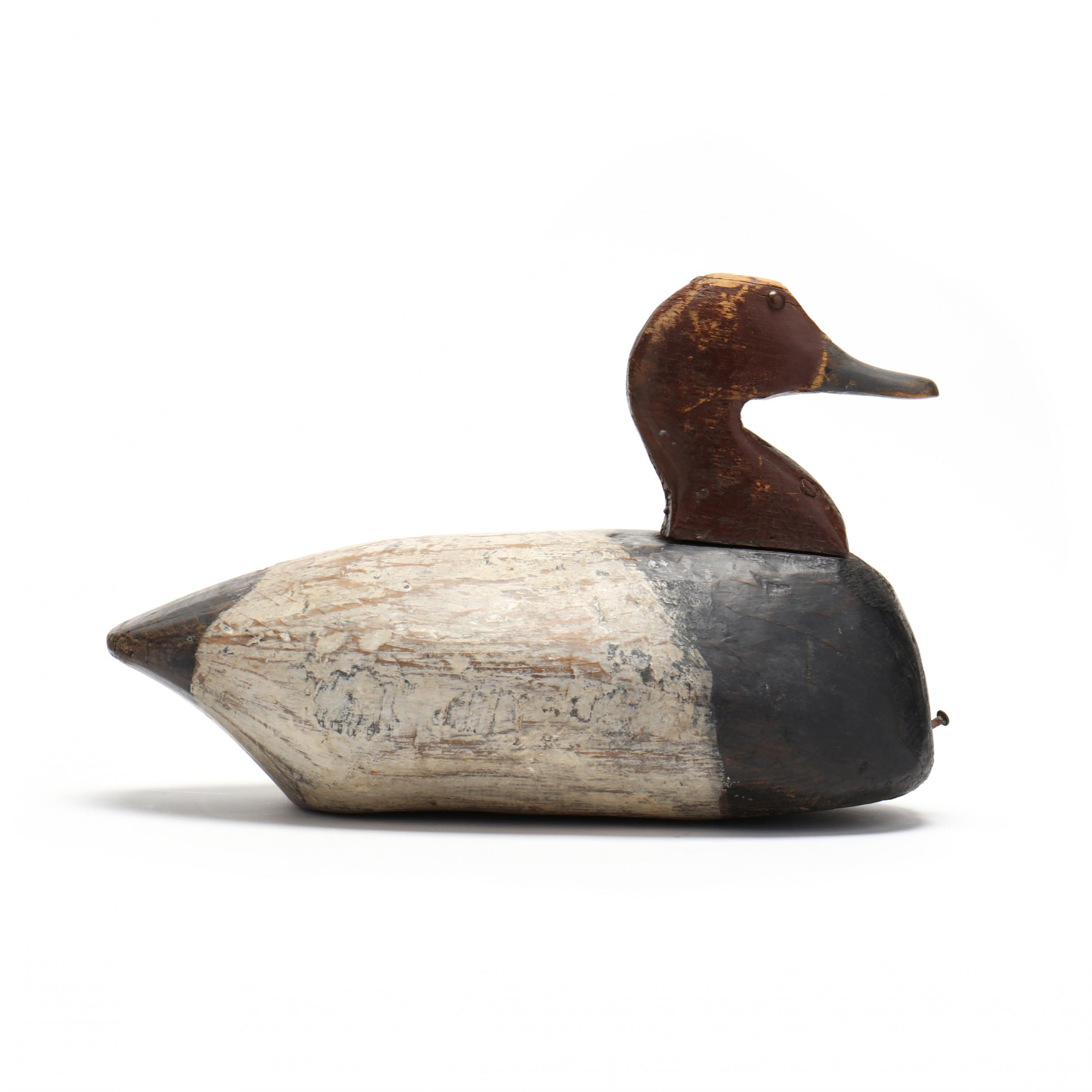 Linwood Dudley (NC, 1886-1958), Drake Canvasback Decoy (Lot 197