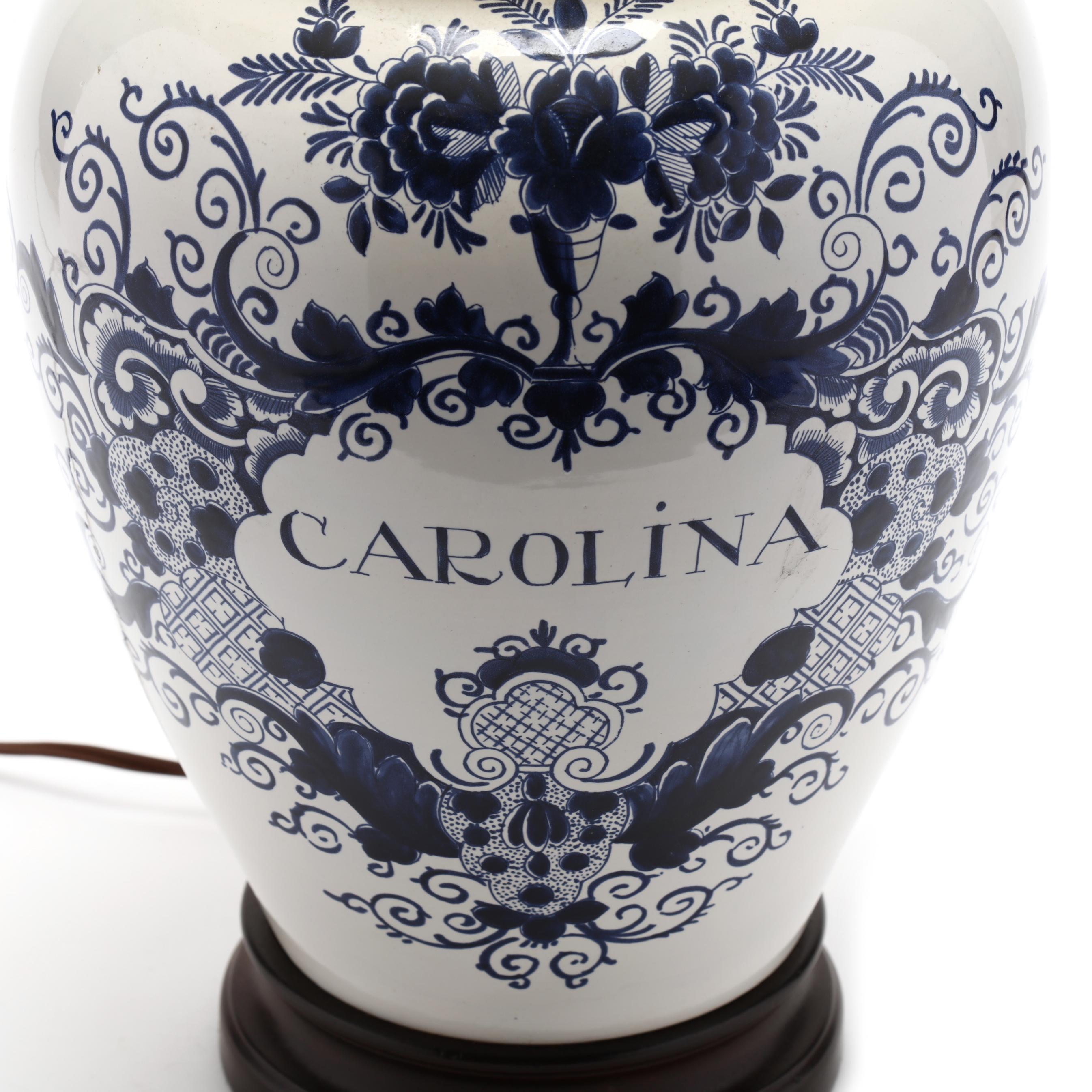 Knob Creek, Delft Tobacco Jar Table Lamp (Lot 112