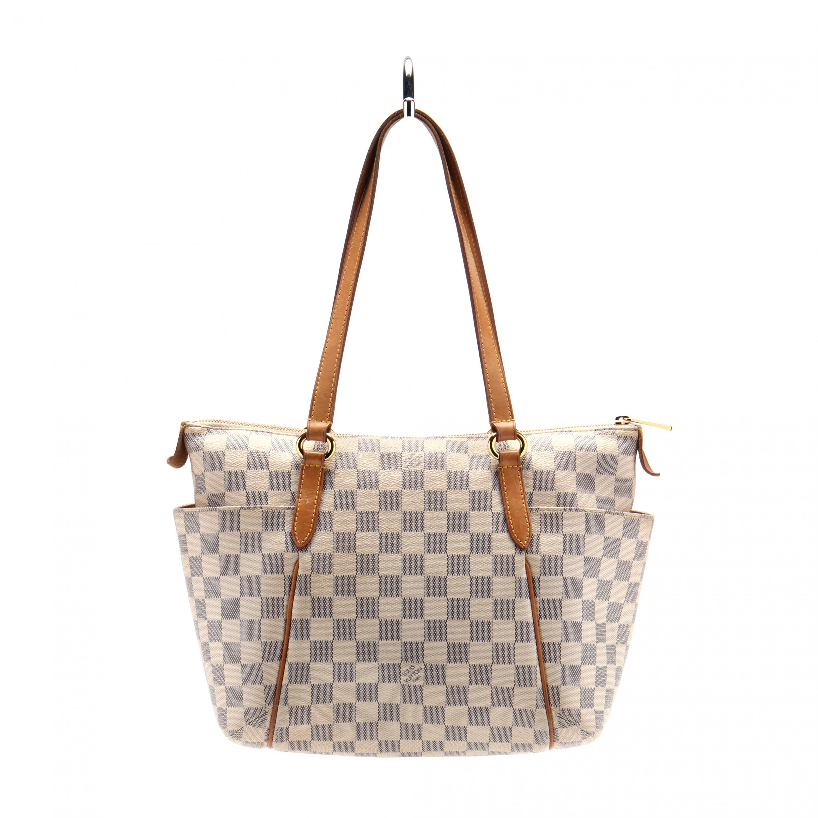 Sold at Auction: AUTHENTIC LOUIS VUITTON TOTALLY MM DAMIER AZUR CANVAS TOTE  BAG