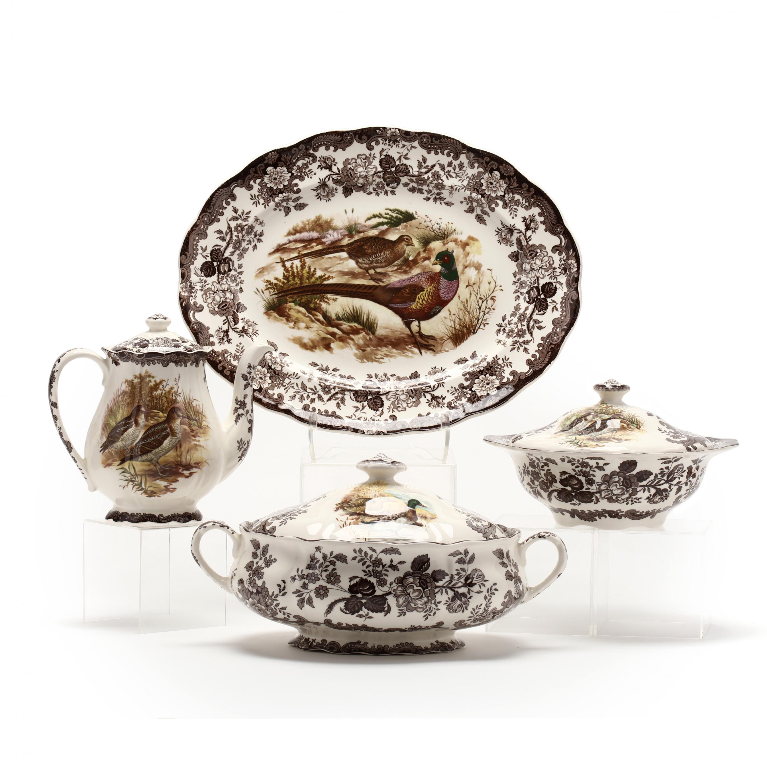 Royal Worcester, Palissy, Four Game Bird Serving Pieces (Lot 292