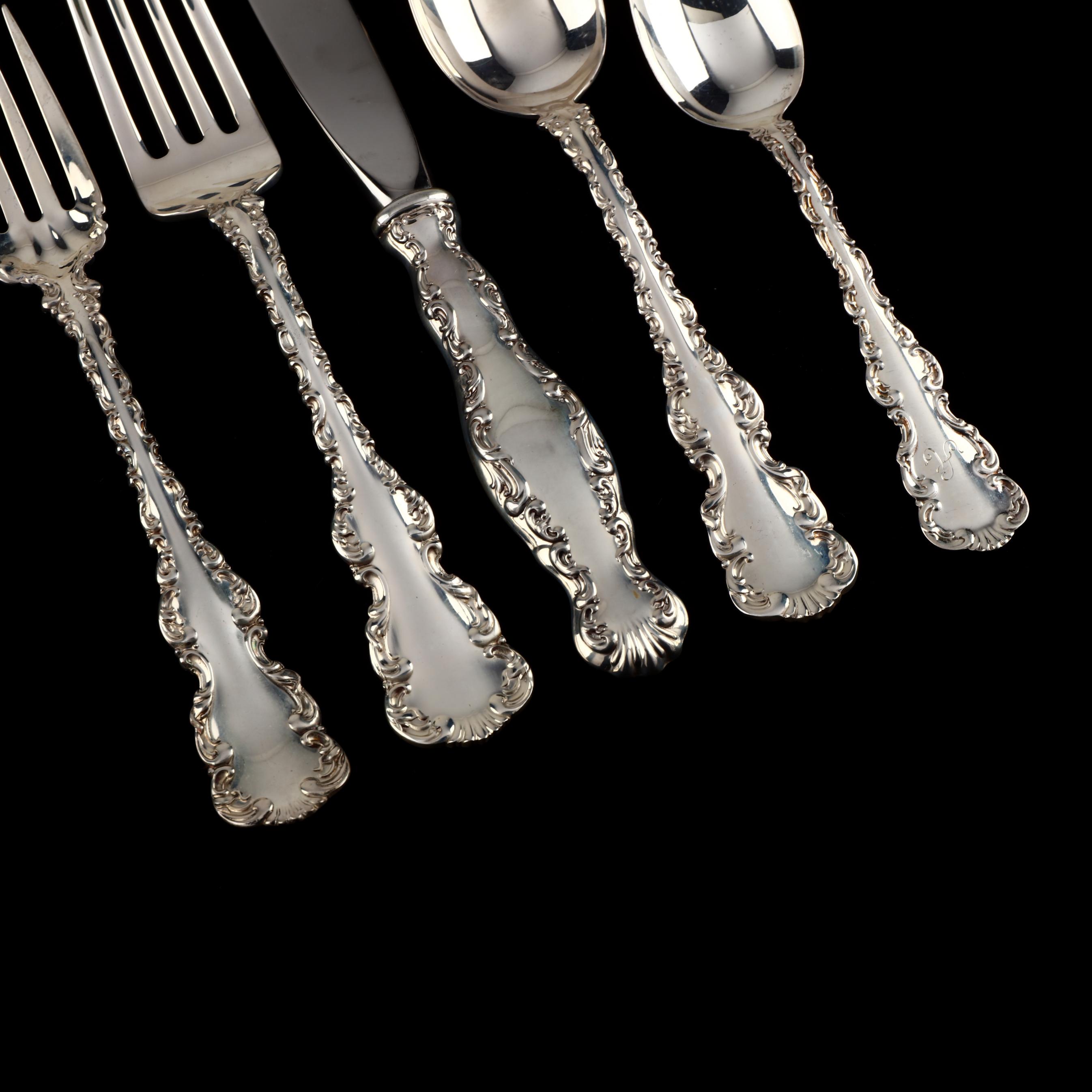 Louis Xv by Gorham Whiting Sterling Silver Flatware Set For 12