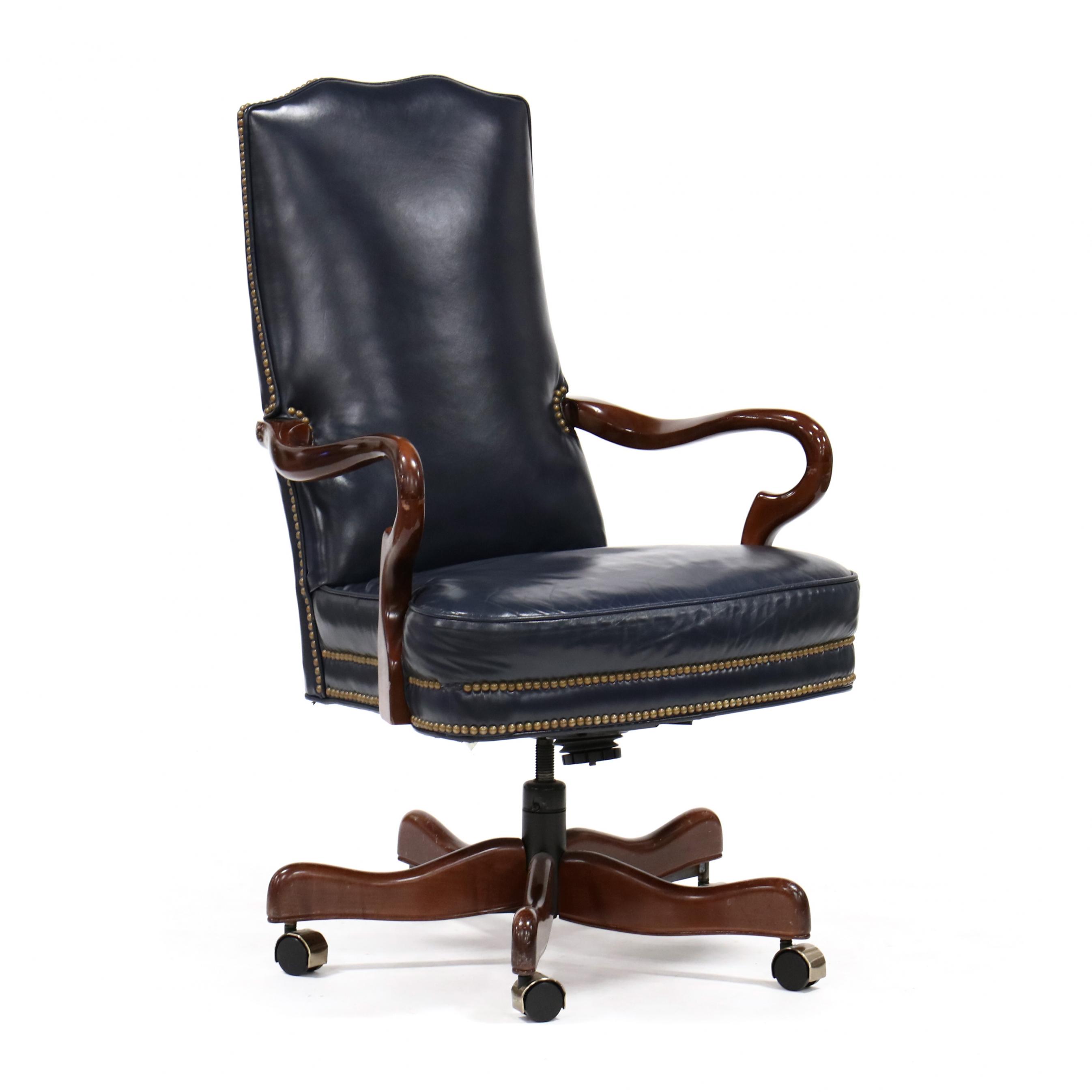 Queen Anne Style Leather Office Chair Lot 395 The July Estate AuctionJul 16 2020 10 00am