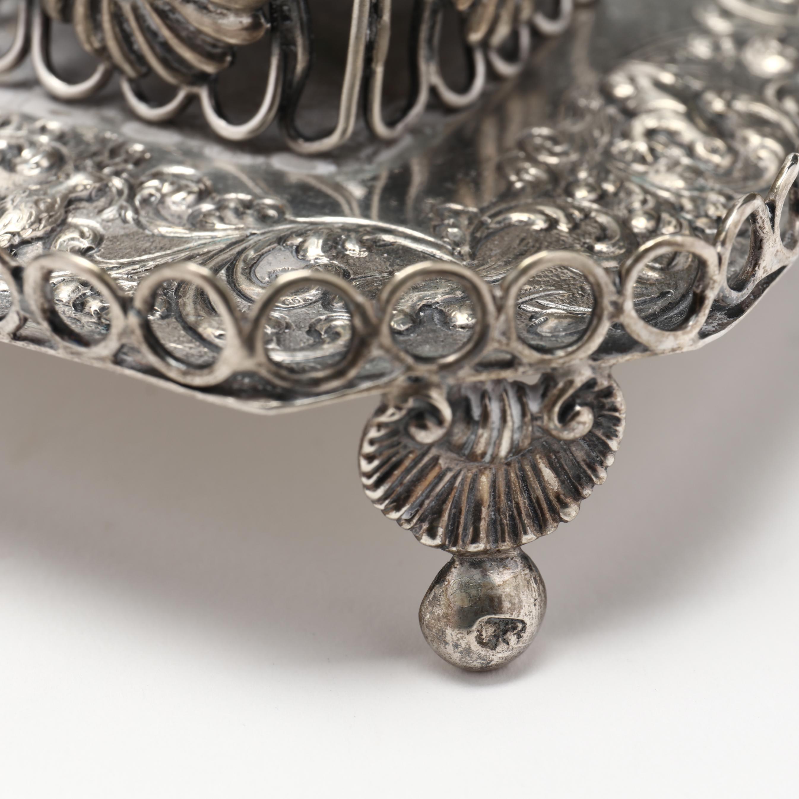 A Silver Toothpick Holder & (7) Enameled Sterling Silver