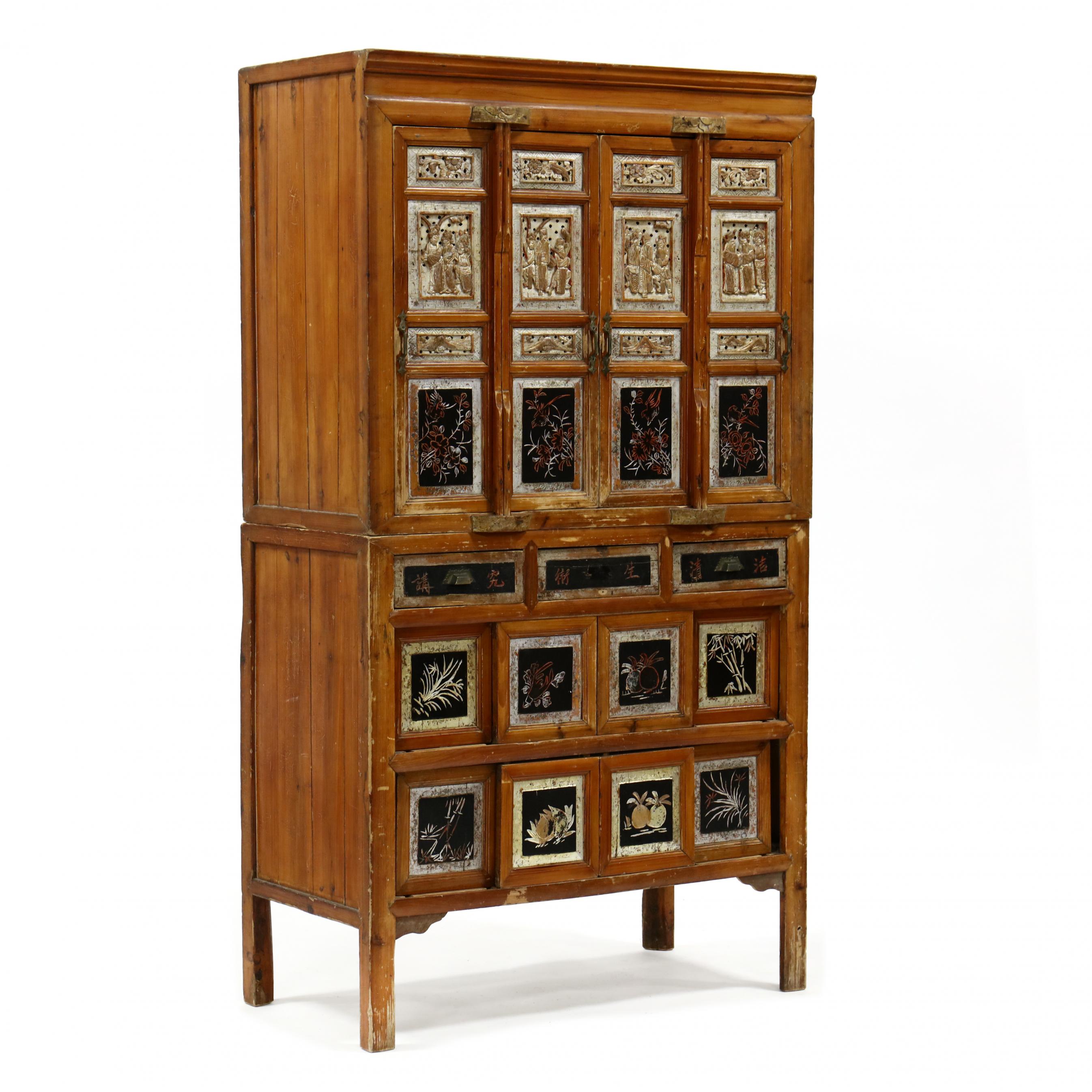 Antique Chinese Lacquered Cabinet (Lot 1128 - Asian Arts & Modern