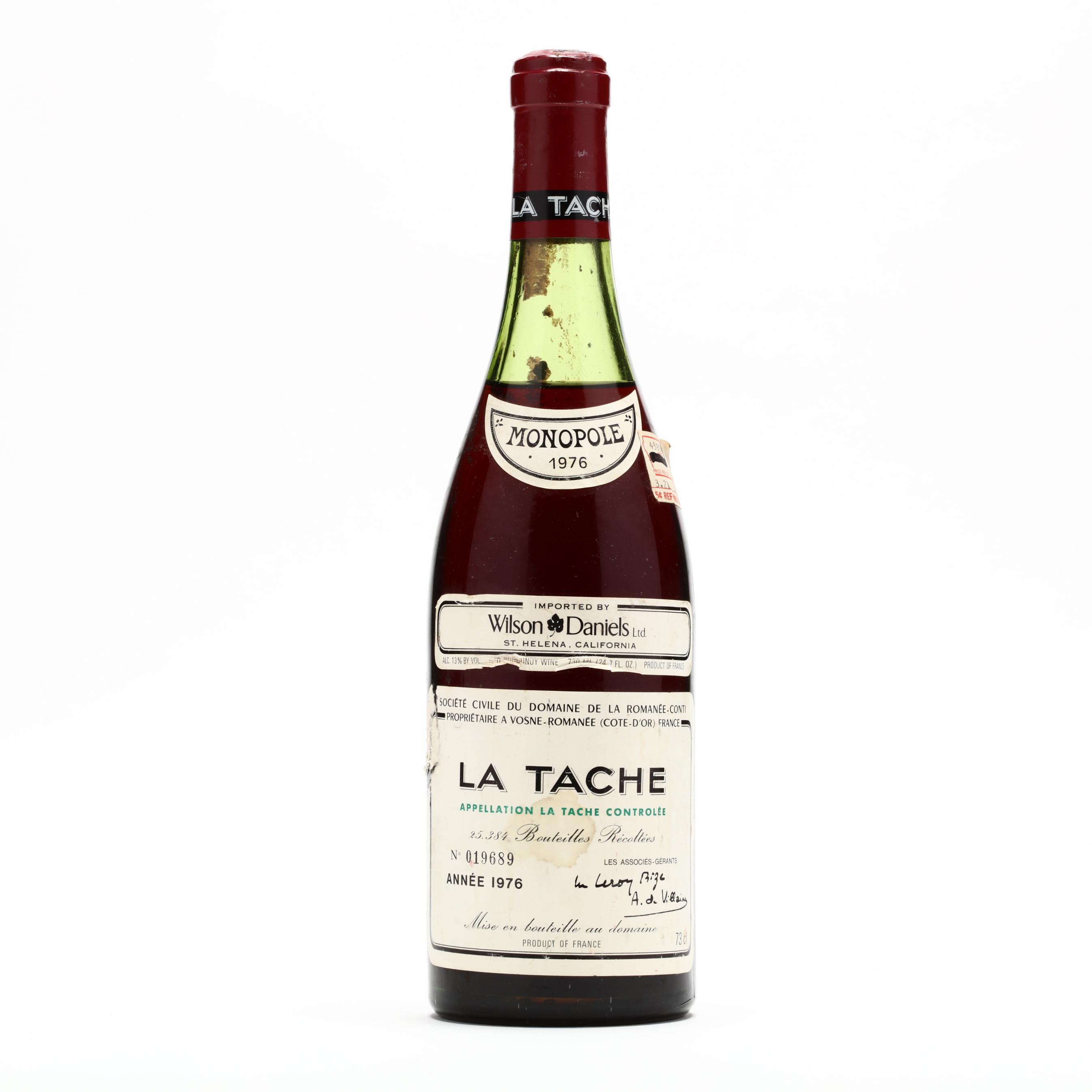 La Tache - Vintage 1976 (Lot 5007 - Fine WineSep 17, 2020, 1:00pm)