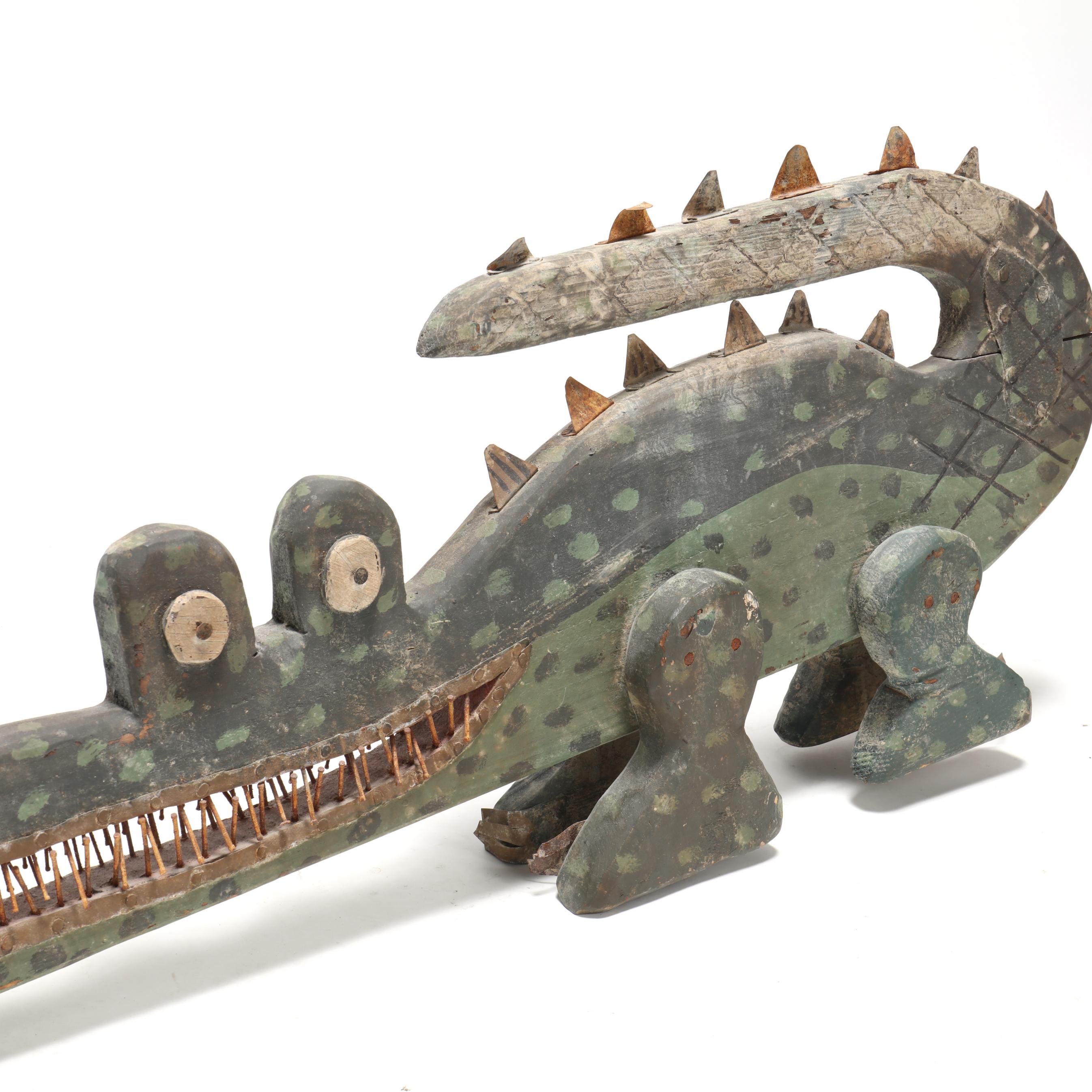 NC Folk Art Carving of an Alligator (Lot 386 - The End-of-Summer