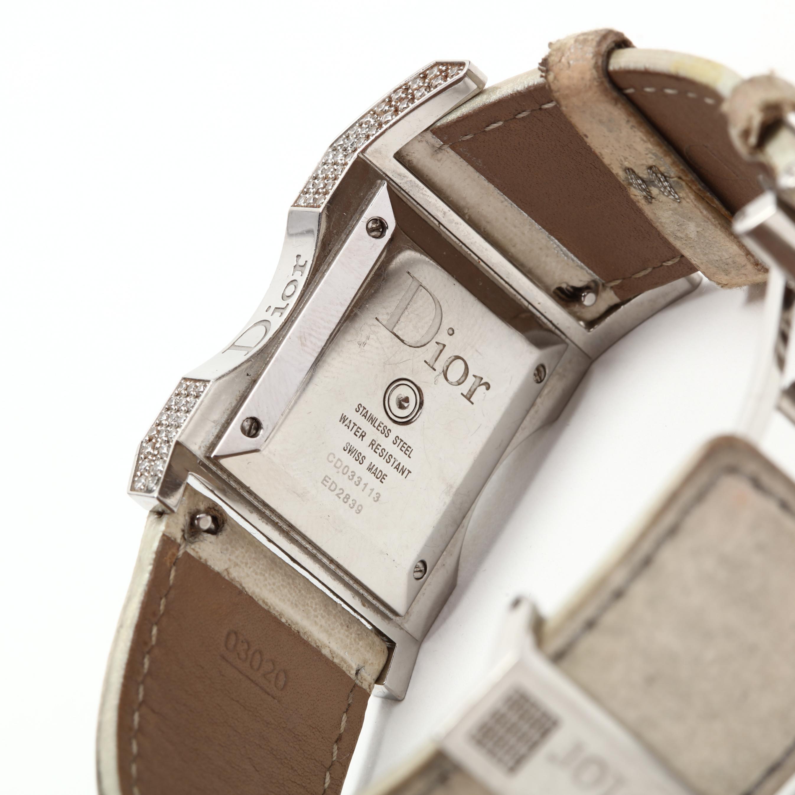 Christian Dior 3039 ゴールド　ローマ　メンズ　レザーバンド Christian Dior 3039 ゴールド ローマ メンズ レザーバンド