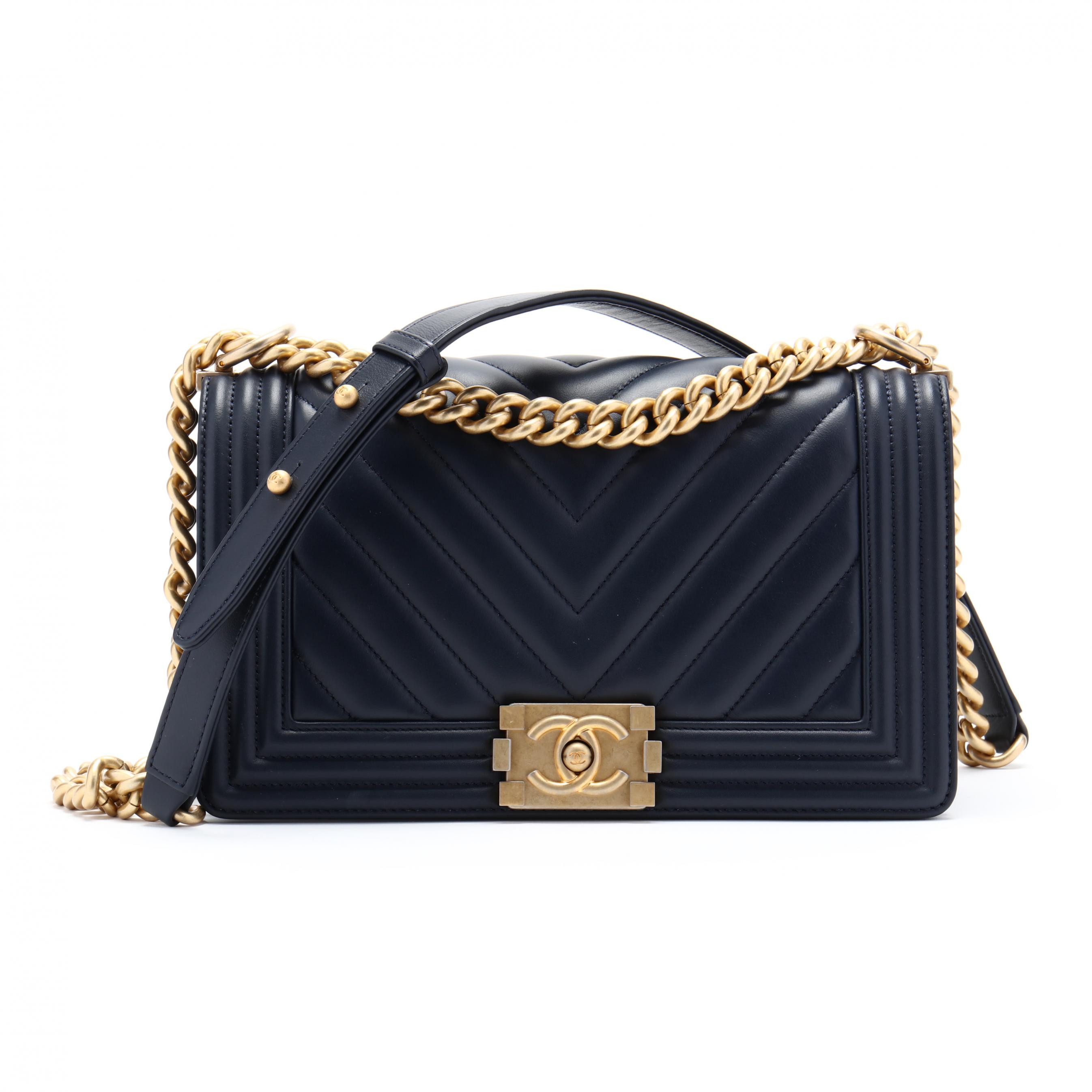 Lambskin Chevron Navy Boy Bag Small, Chanel (Lot 157 - The Important Fall  AuctionSep 19, 2020, 9:00am)