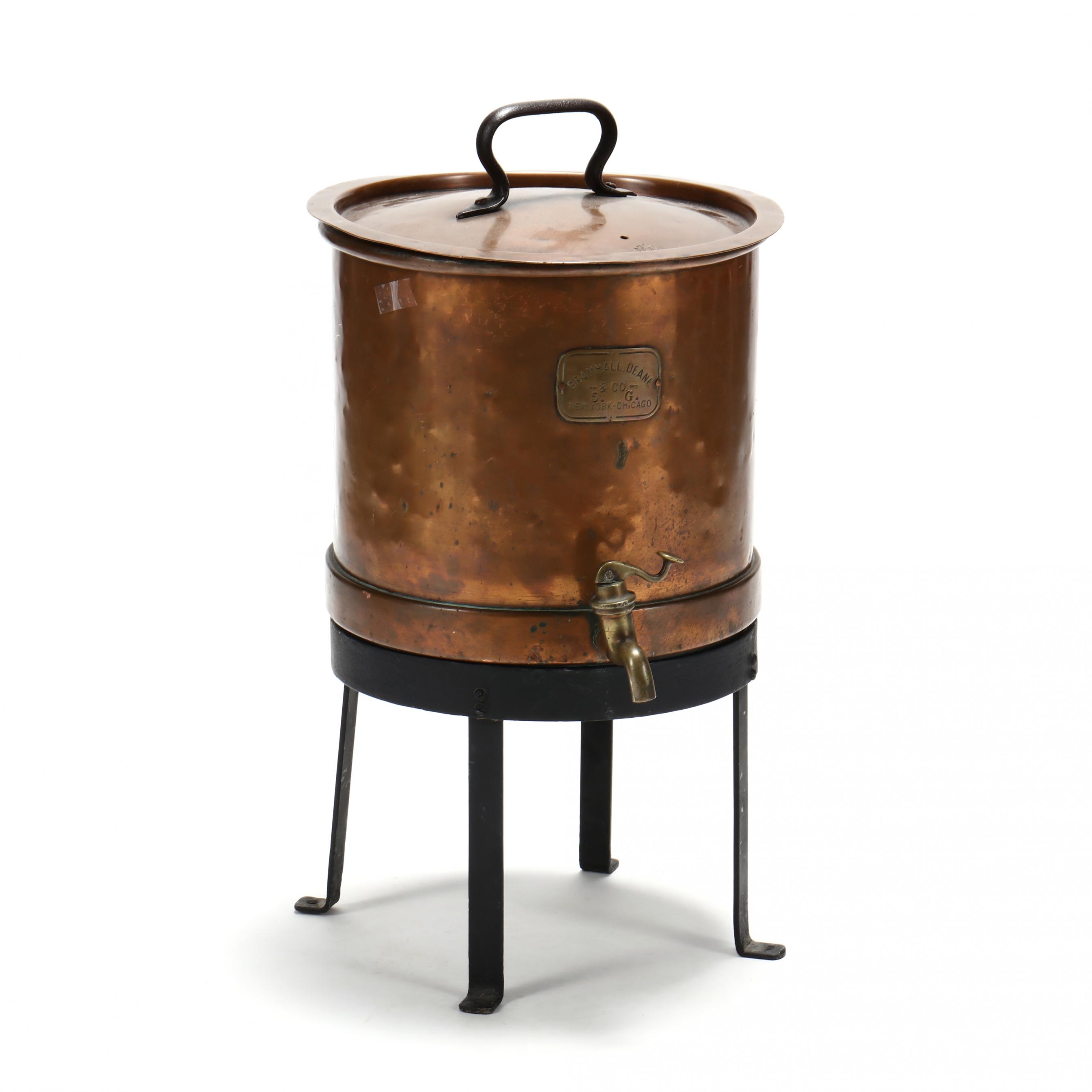 Antique Copper Hot Water Dispenser on Stand (Lot 333 - The August