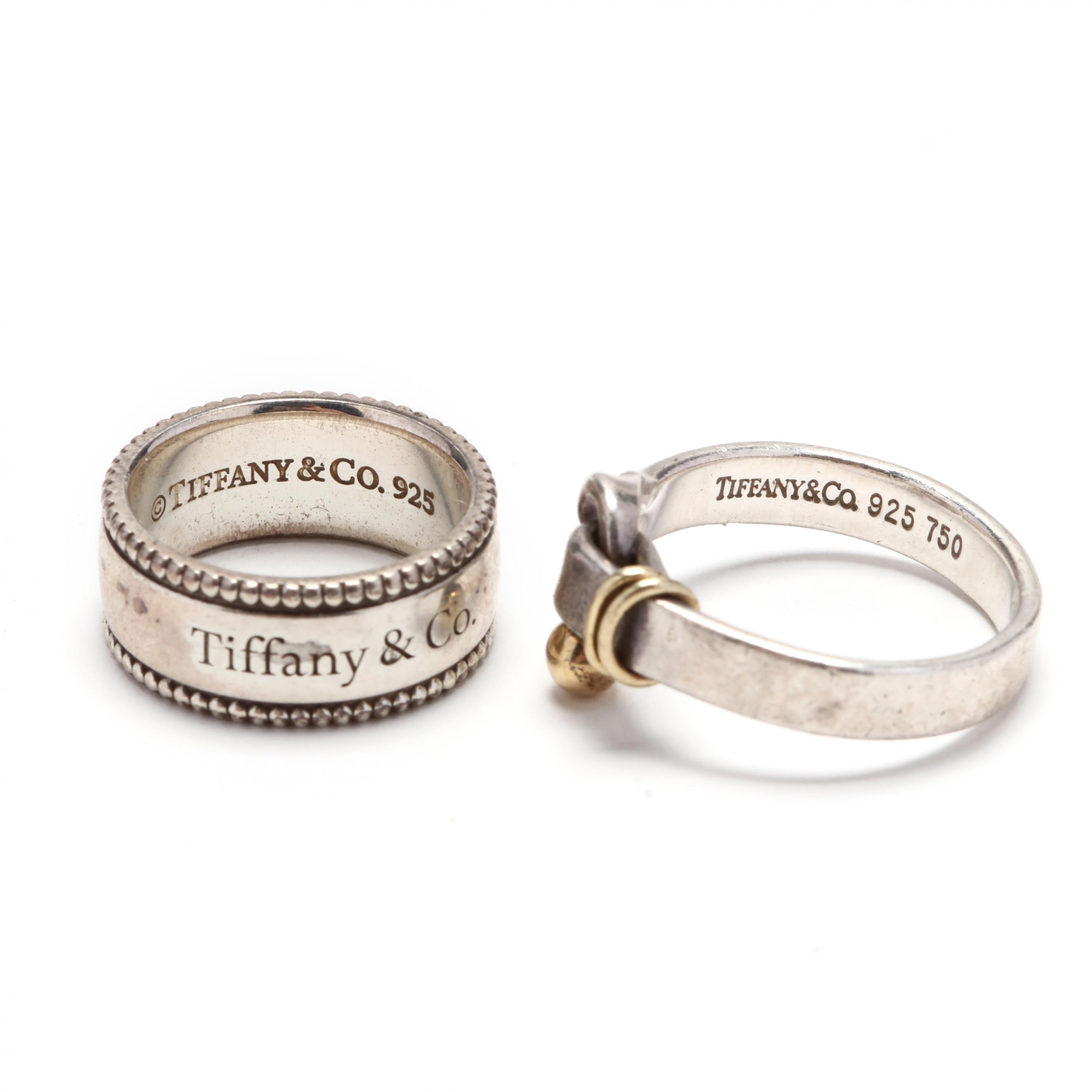Three 18KT Gold and Sterling Silver Rings, Tiffany & Co. (Lot 1084