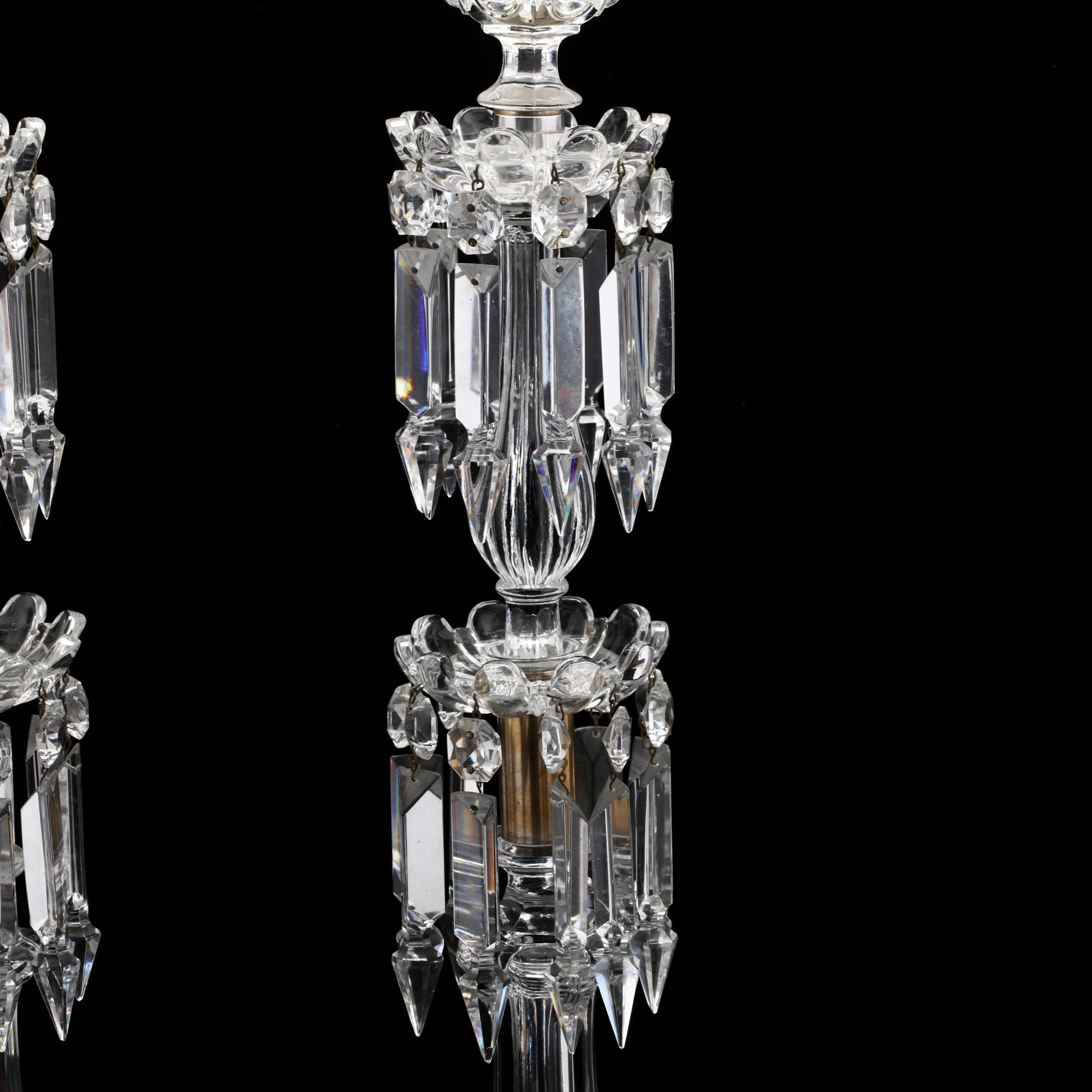 Baccarat, Pair of Tall Drop Prism Mantel Lusters (Lot 2019 - )